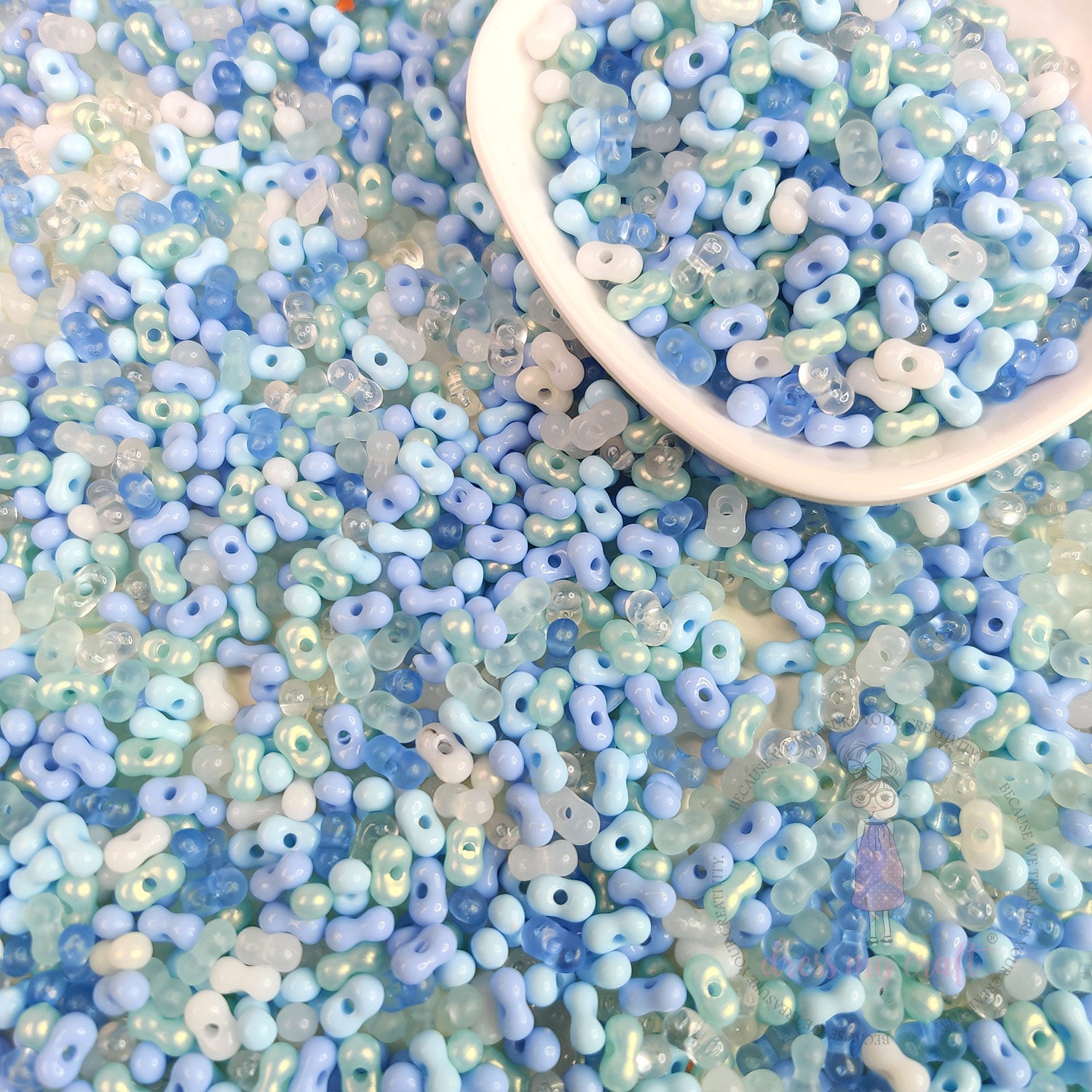 Peanut Beads - Blue Family