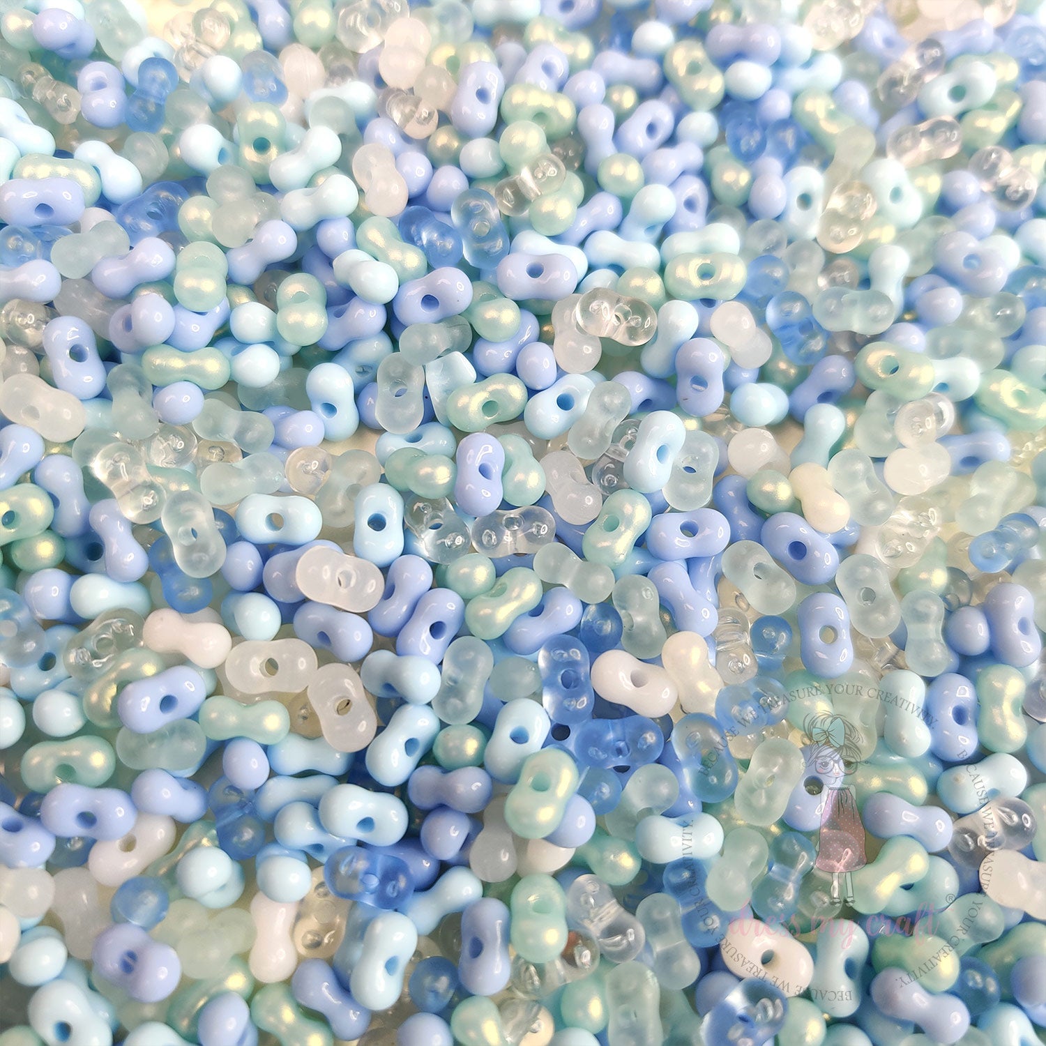 Peanut Beads - Blue Family