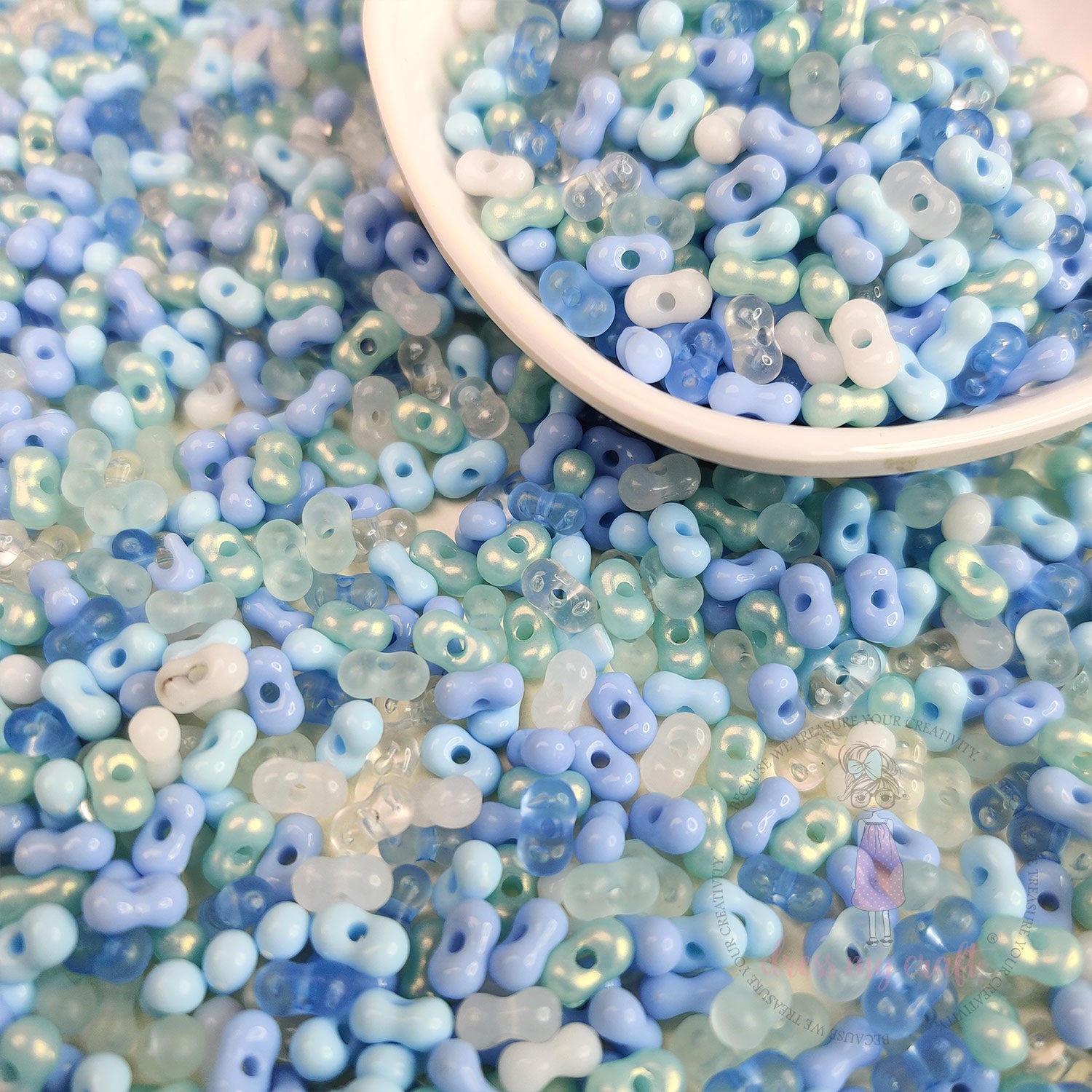 Peanut Beads - Blue Family