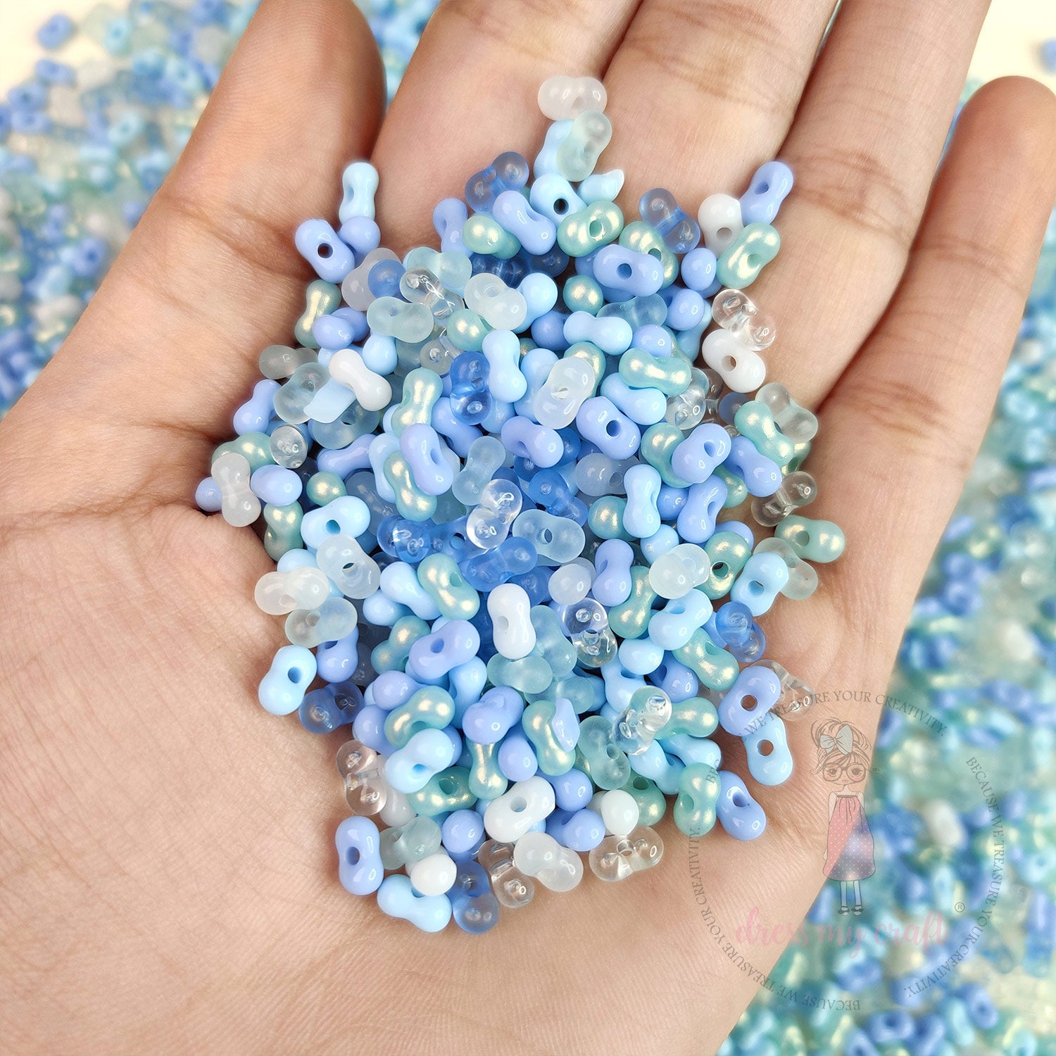 Peanut Beads - Blue Family