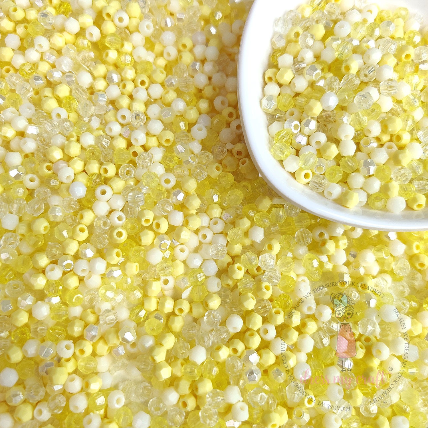 Hexagon Beads - Yellow Family