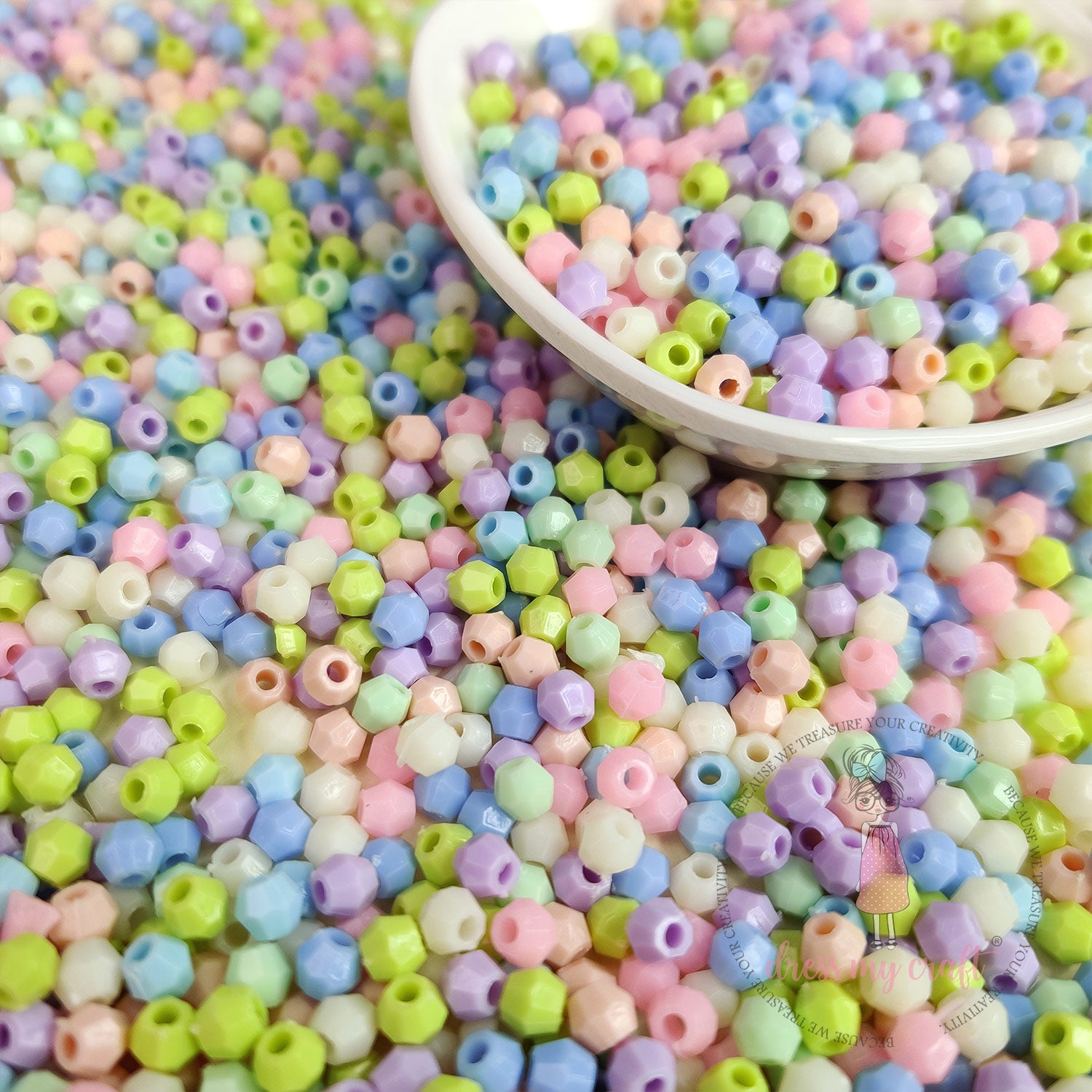 Hexagon Beads - Pastel Family