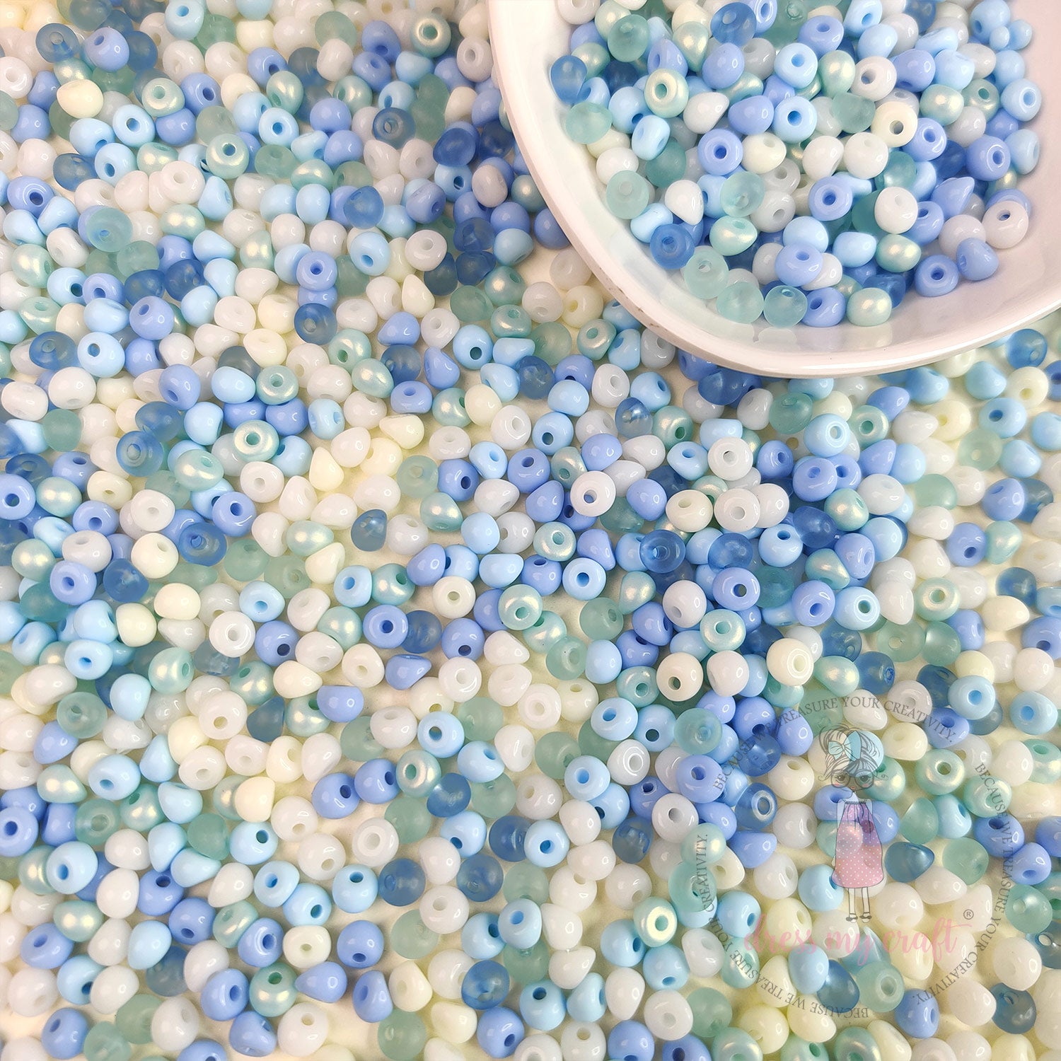 Pearl Tint Seed Beads - Blue Family