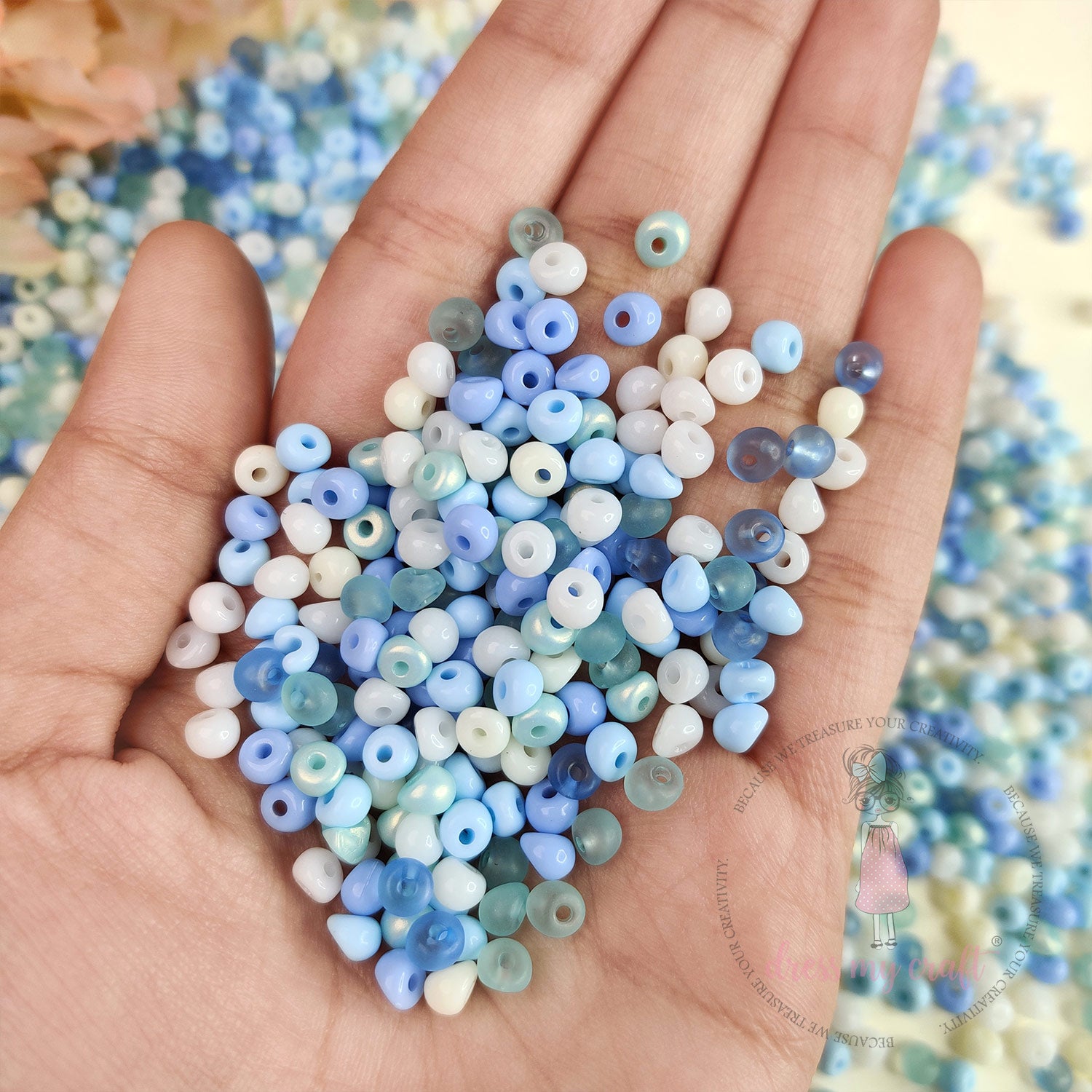 Pearl Tint Seed Beads - Blue Family
