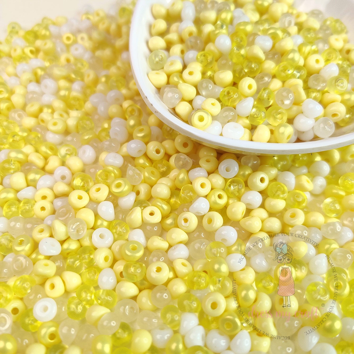 Pearl Tint Seed Beads - Yellow Family