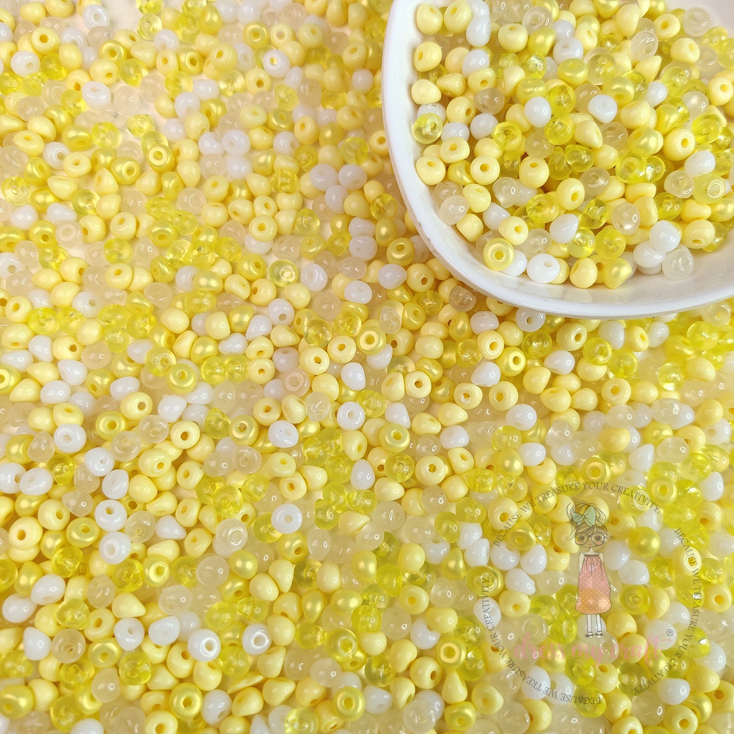 Pearl Tint Seed Beads - Yellow Family