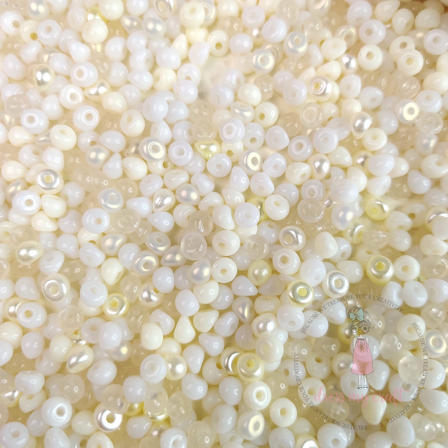 Pearl Tint Seed Beads - White Family