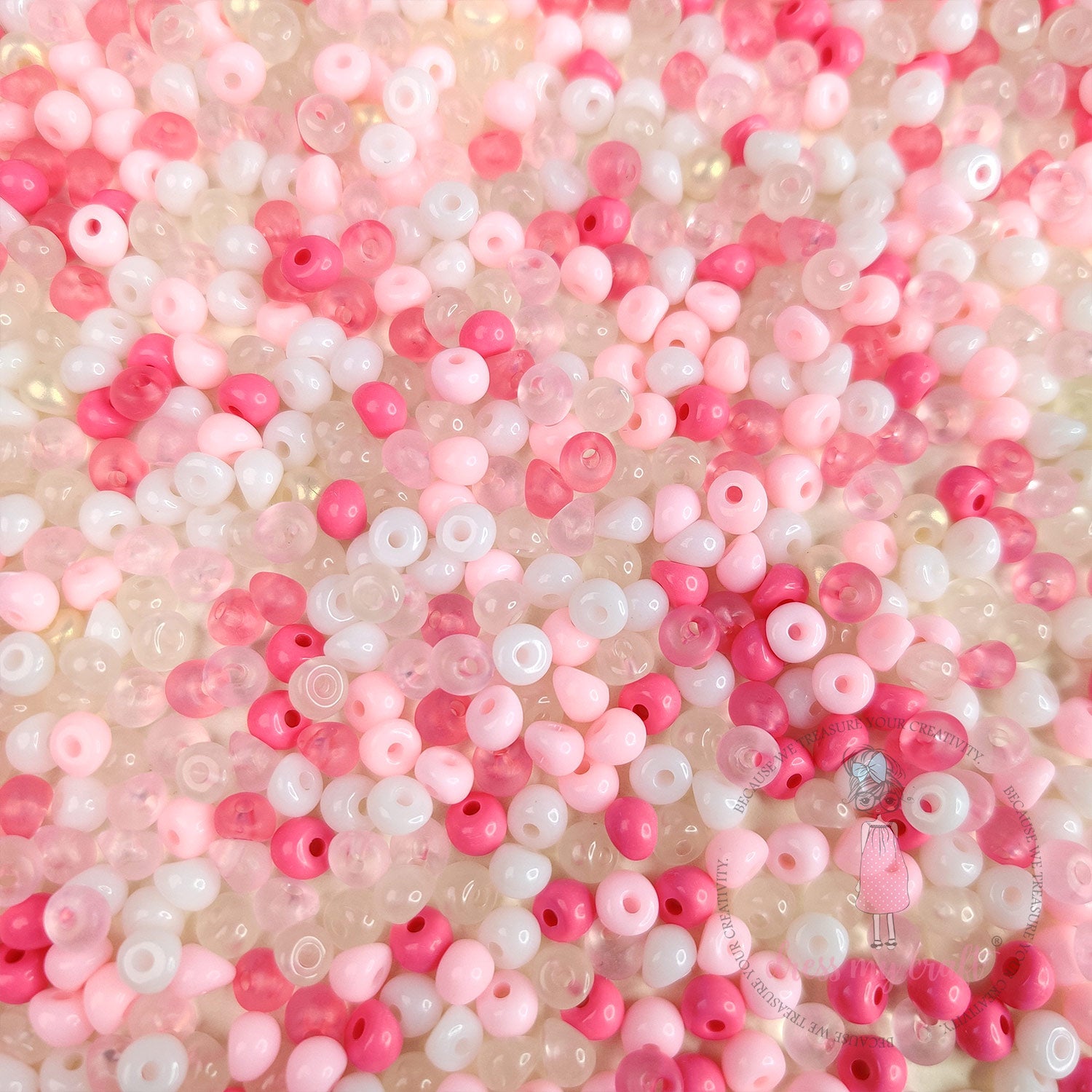 Pearl Tint Seed Beads - Pink Family