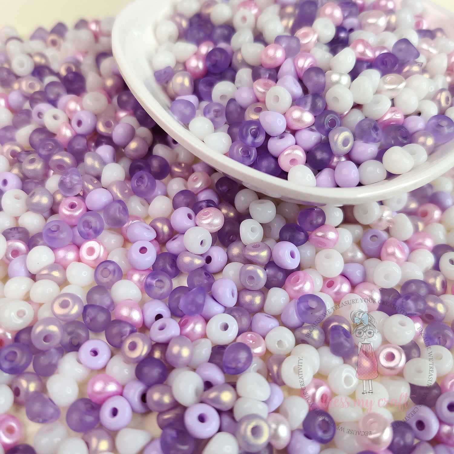 Pearl Tint Seed Beads - Purple Family