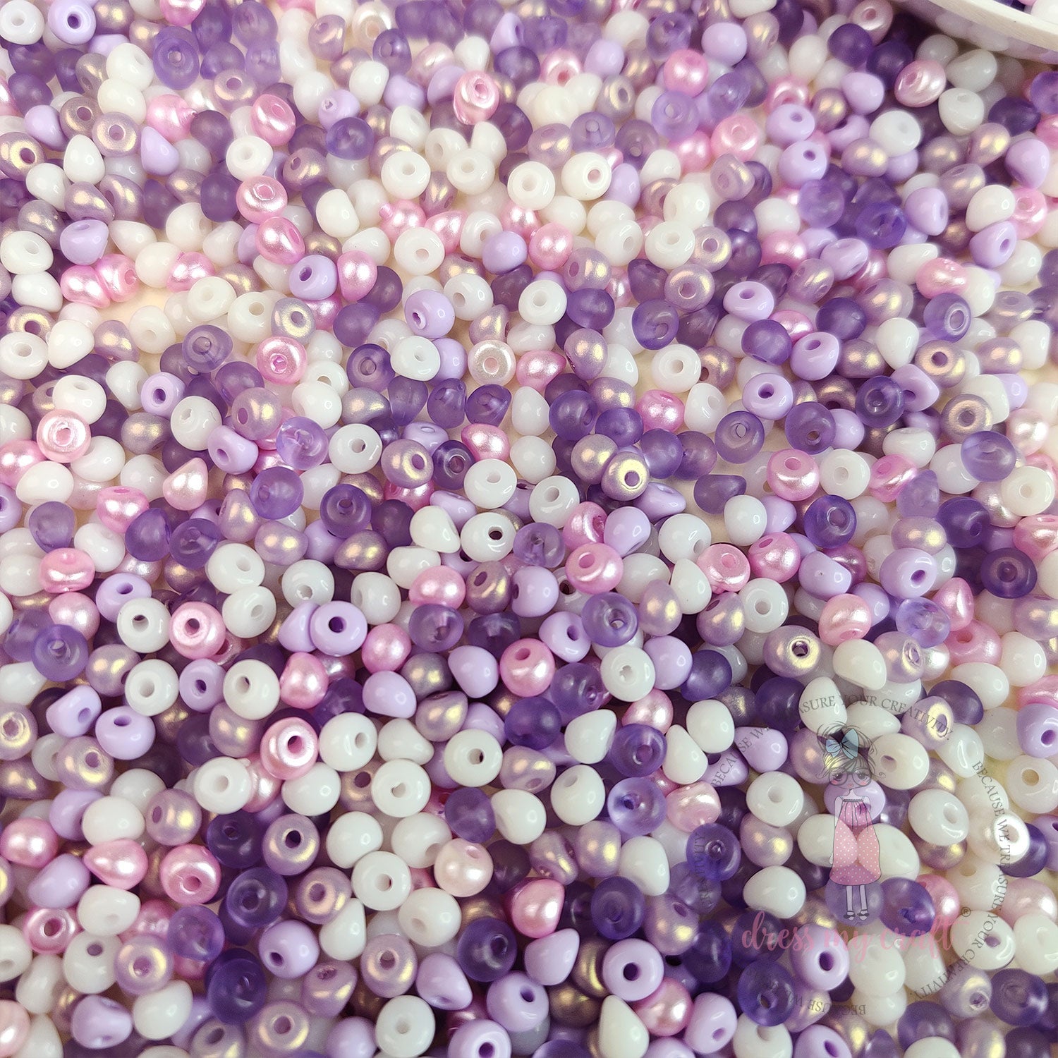 Pearl Tint Seed Beads - Purple Family