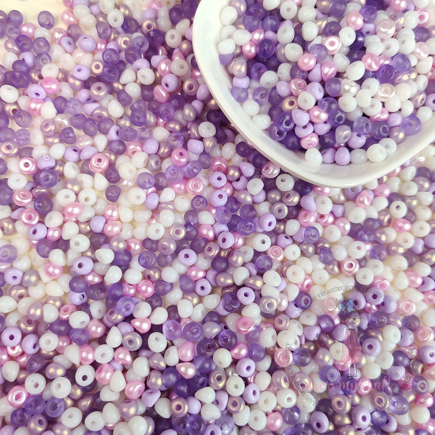Pearl Tint Seed Beads - Purple Family