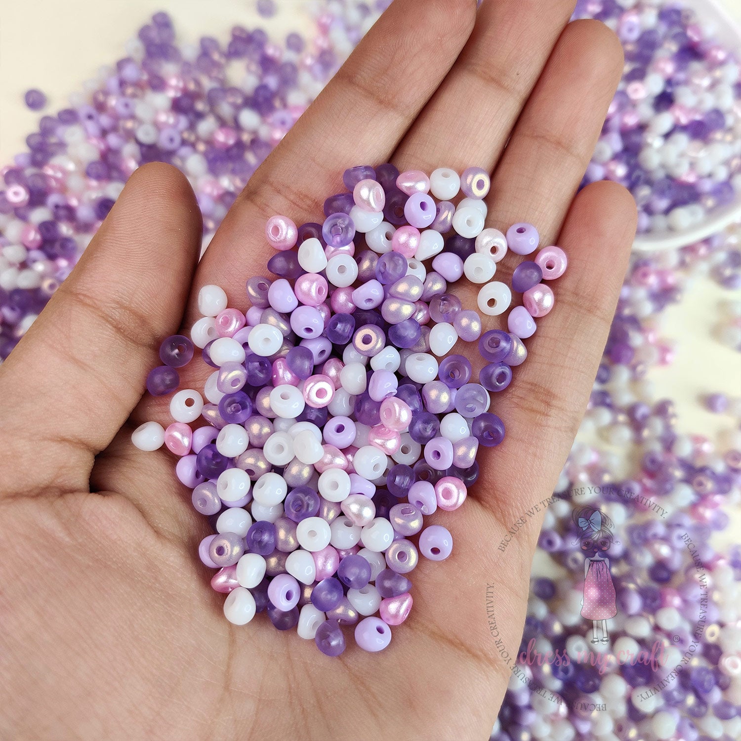 Pearl Tint Seed Beads - Purple Family
