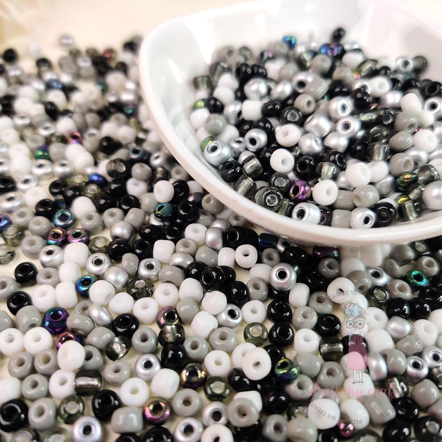 Acrylic Seed Beads - Black Family
