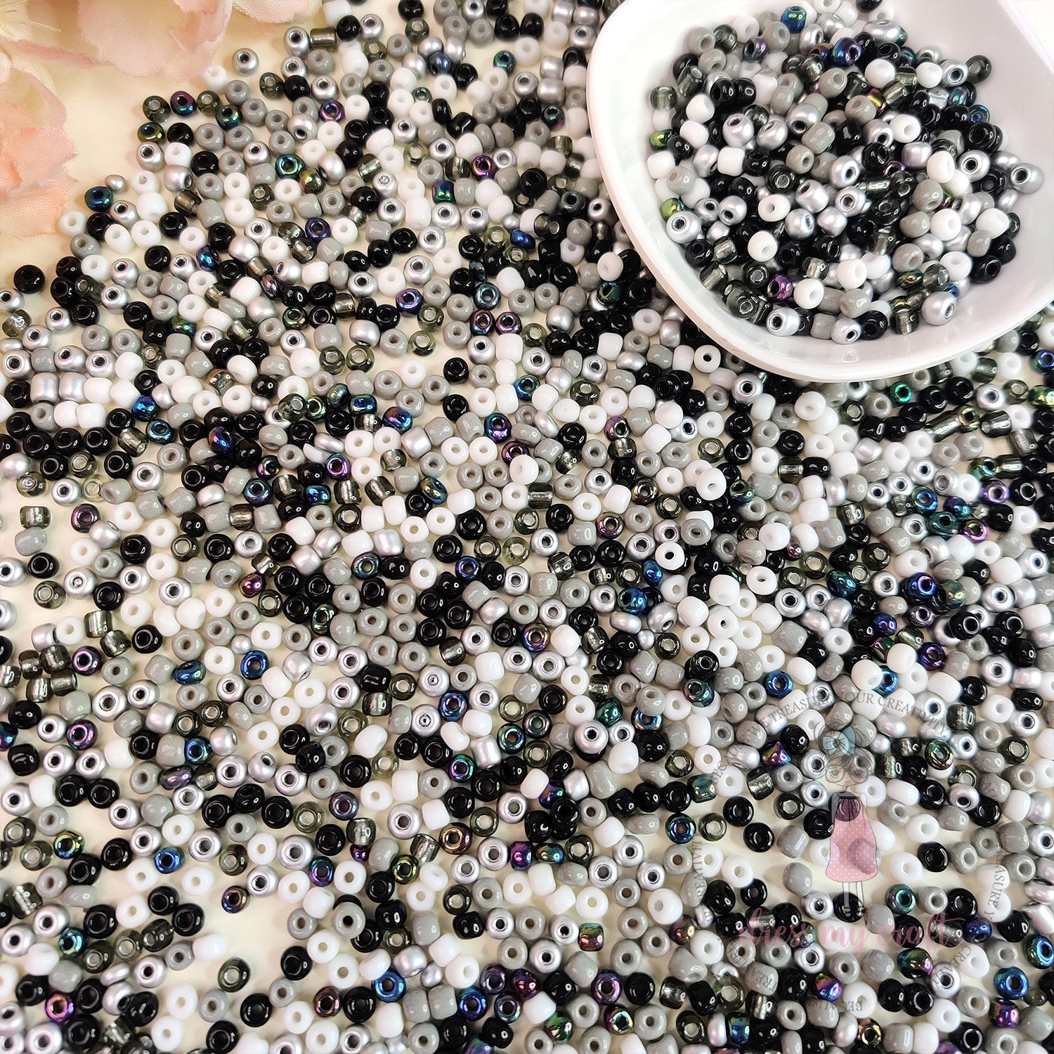 Acrylic Seed Beads - Black Family