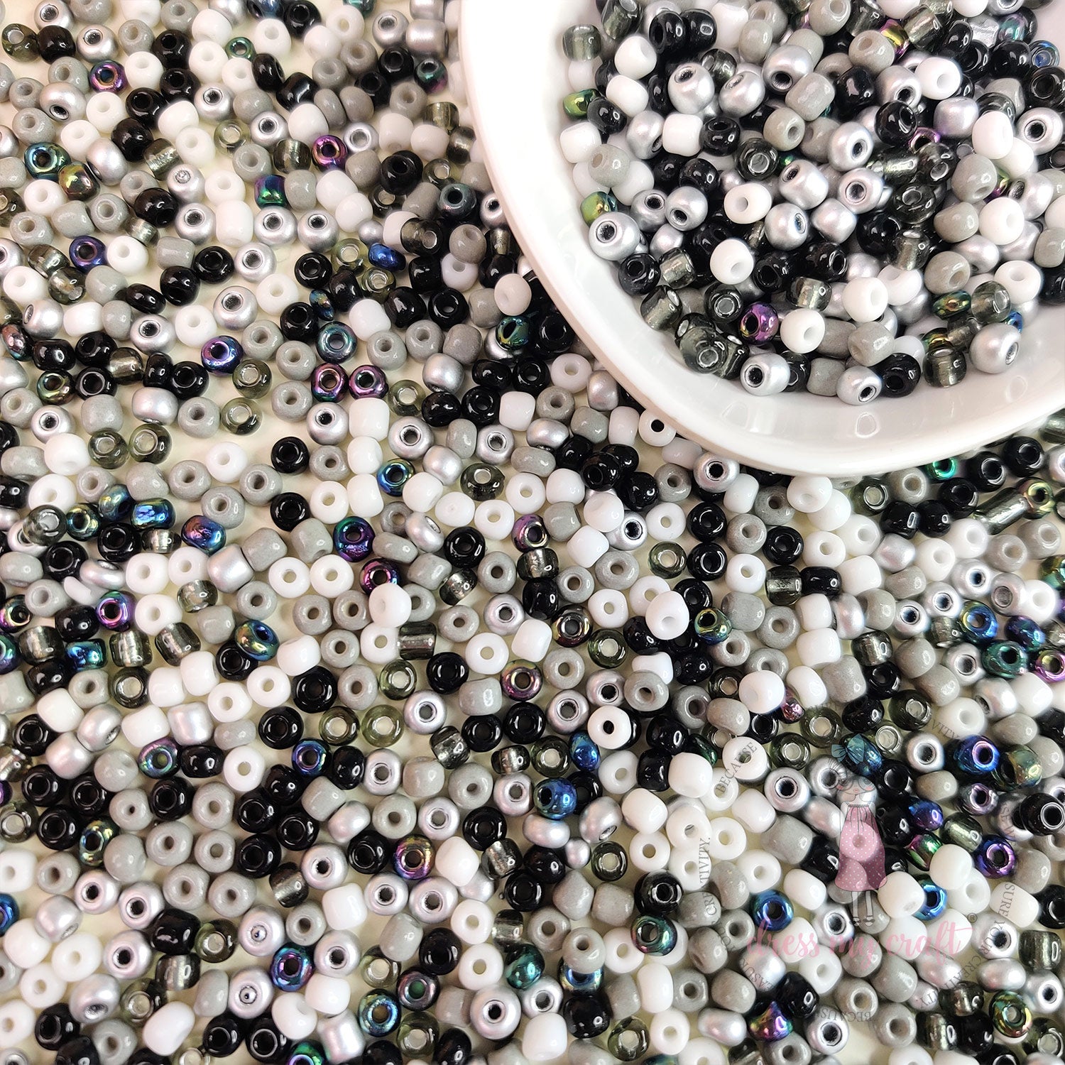 Acrylic Seed Beads - Black Family
