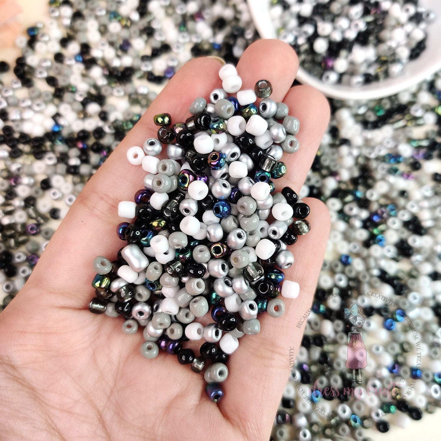 Acrylic Seed Beads - Black Family