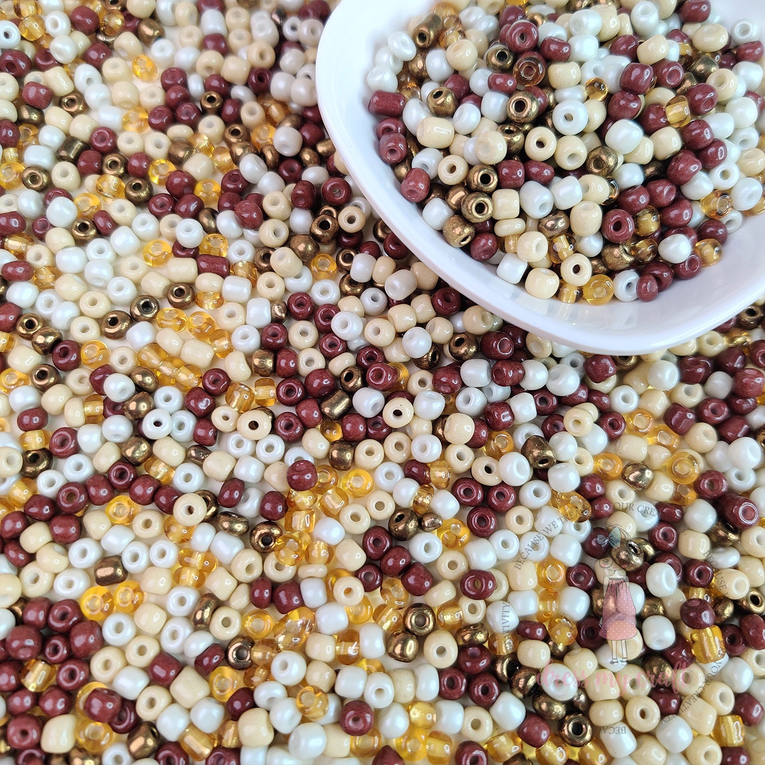 Acrylic Seed Beads - Brown Family