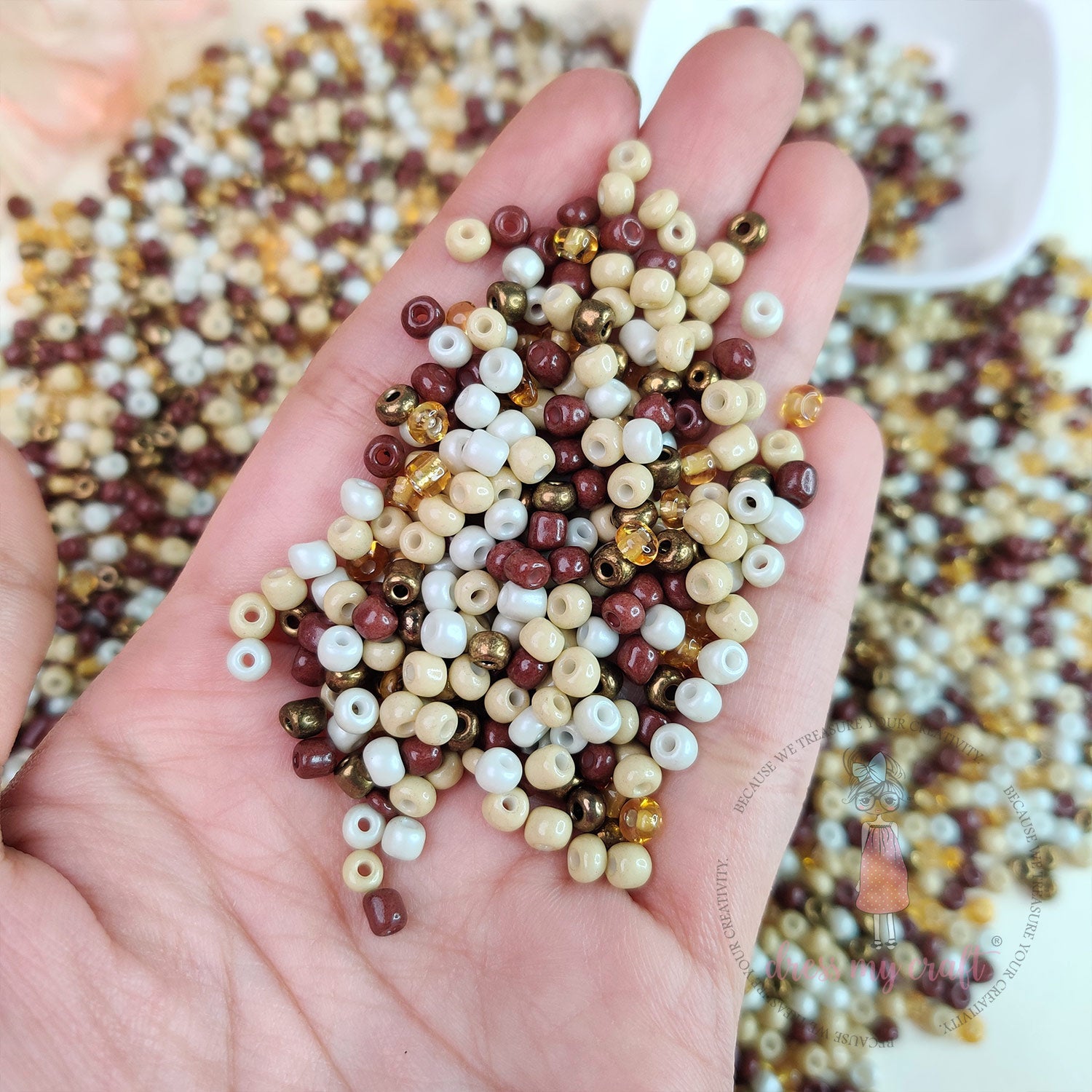 Acrylic Seed Beads - Brown Family