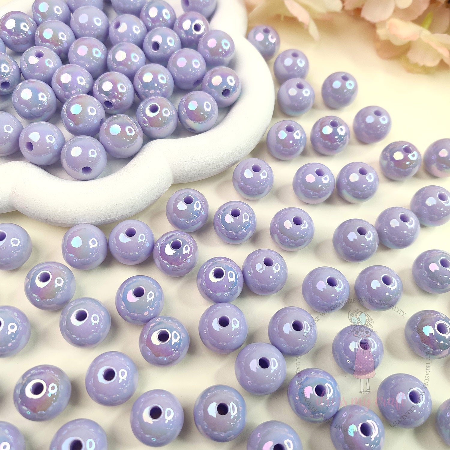 Holographic Premium Acrylic Beads - Purple