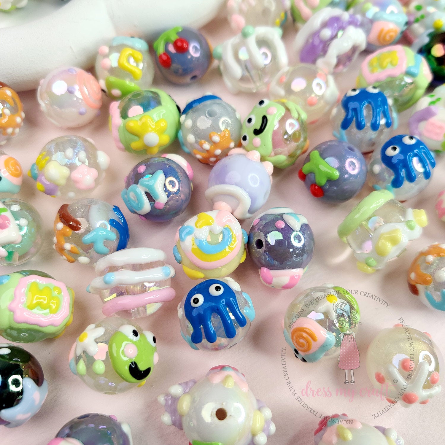 Hand Painted Dreamland Doodle Beads
