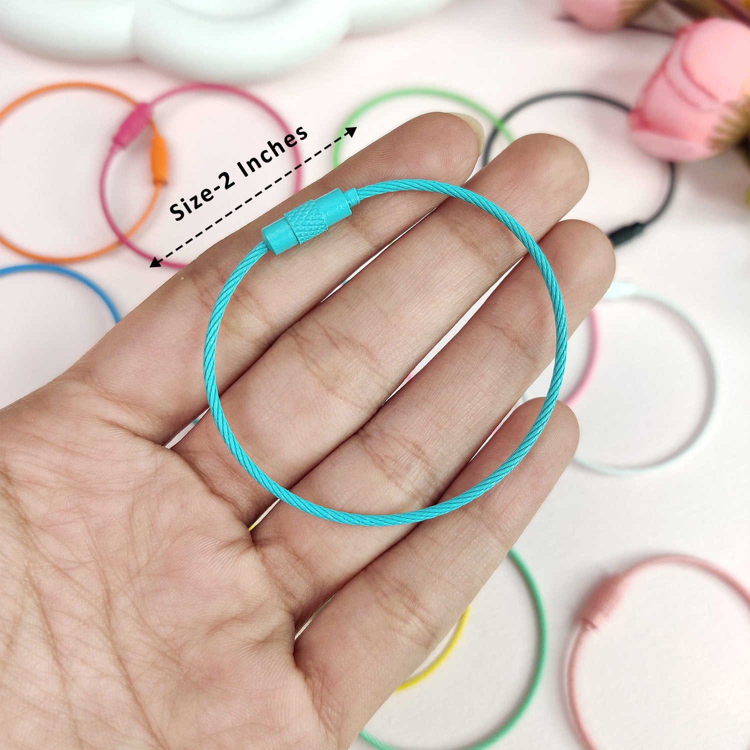 Multicolor Cable Wire Metal Keyrings