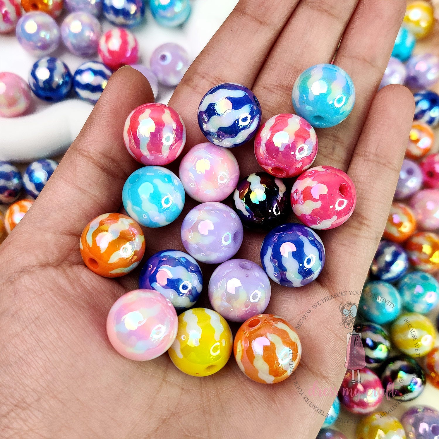 Holographic Watermelon Beads