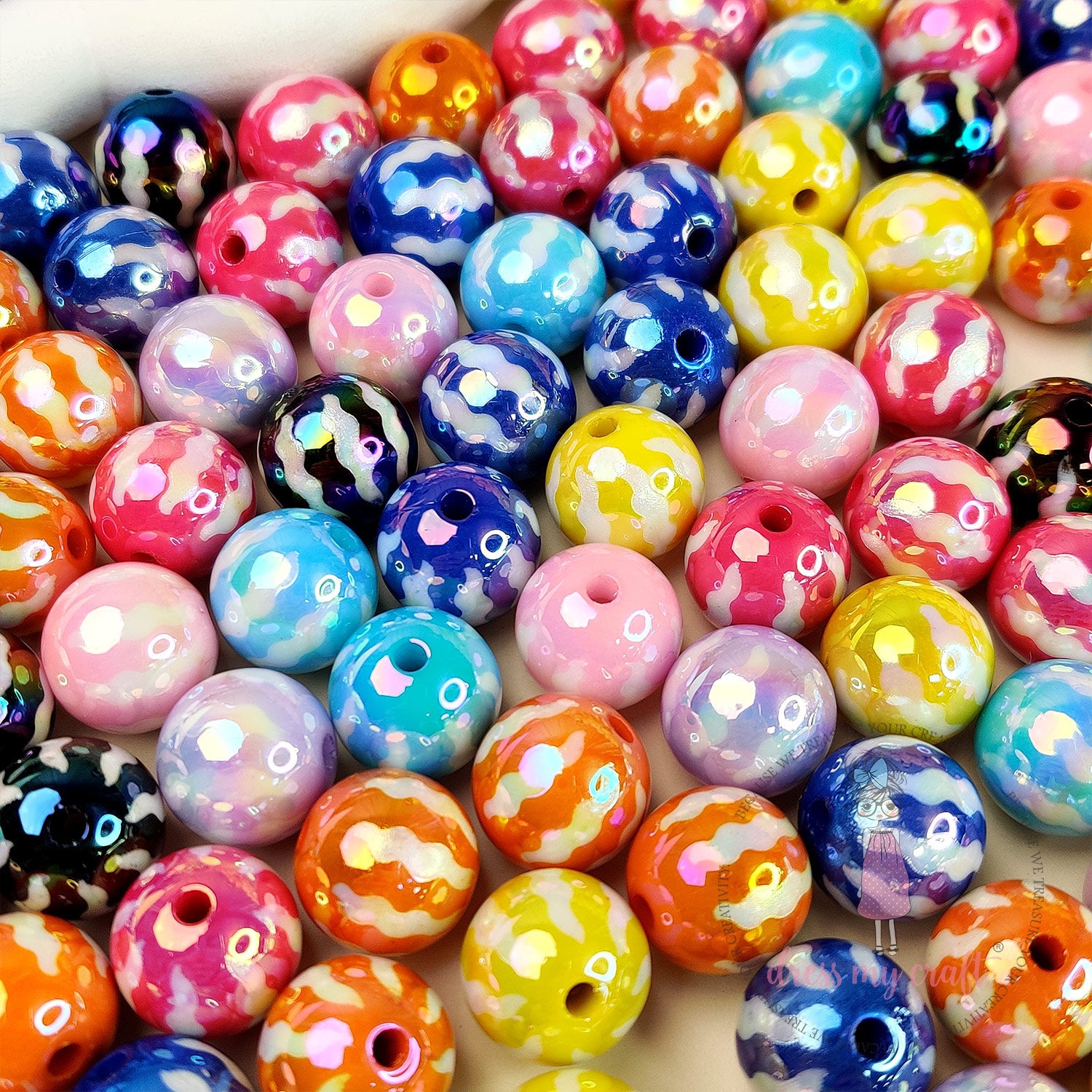 Holographic Watermelon Beads