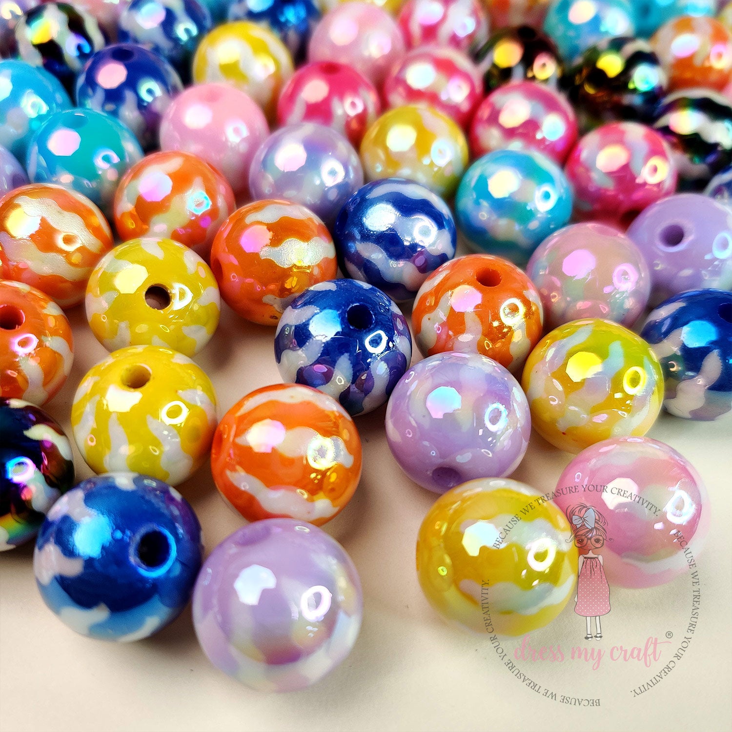 Holographic Watermelon Beads