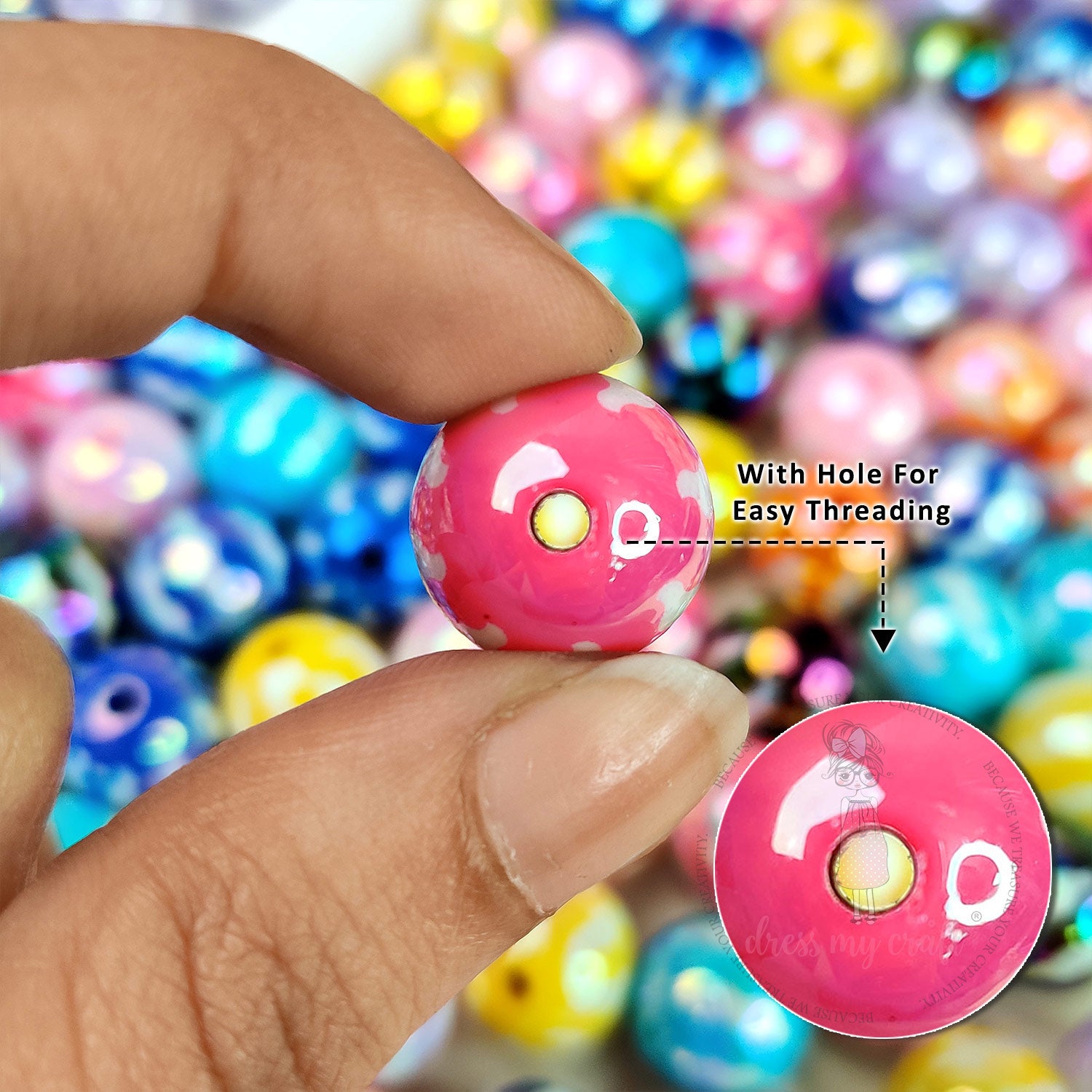 Holographic Watermelon Beads