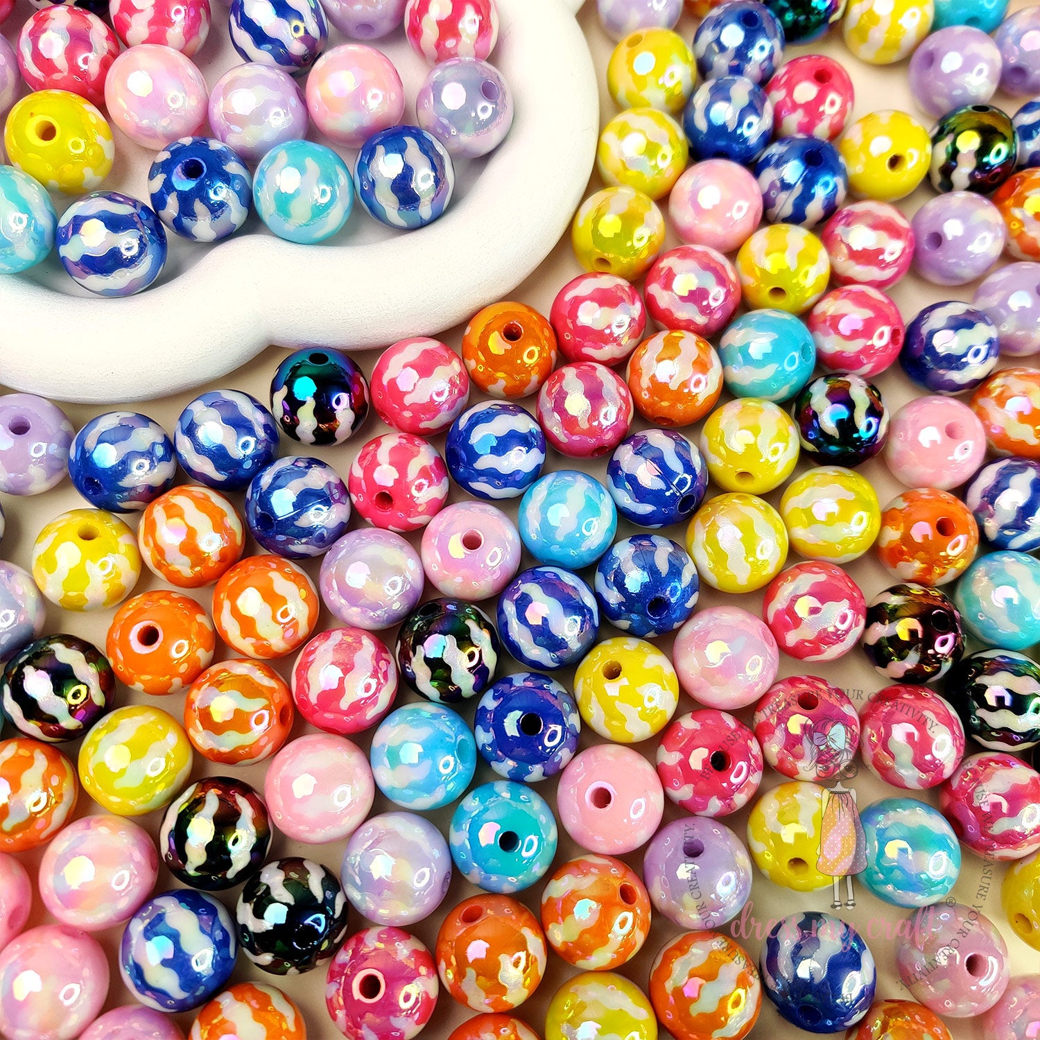 Holographic Watermelon Beads