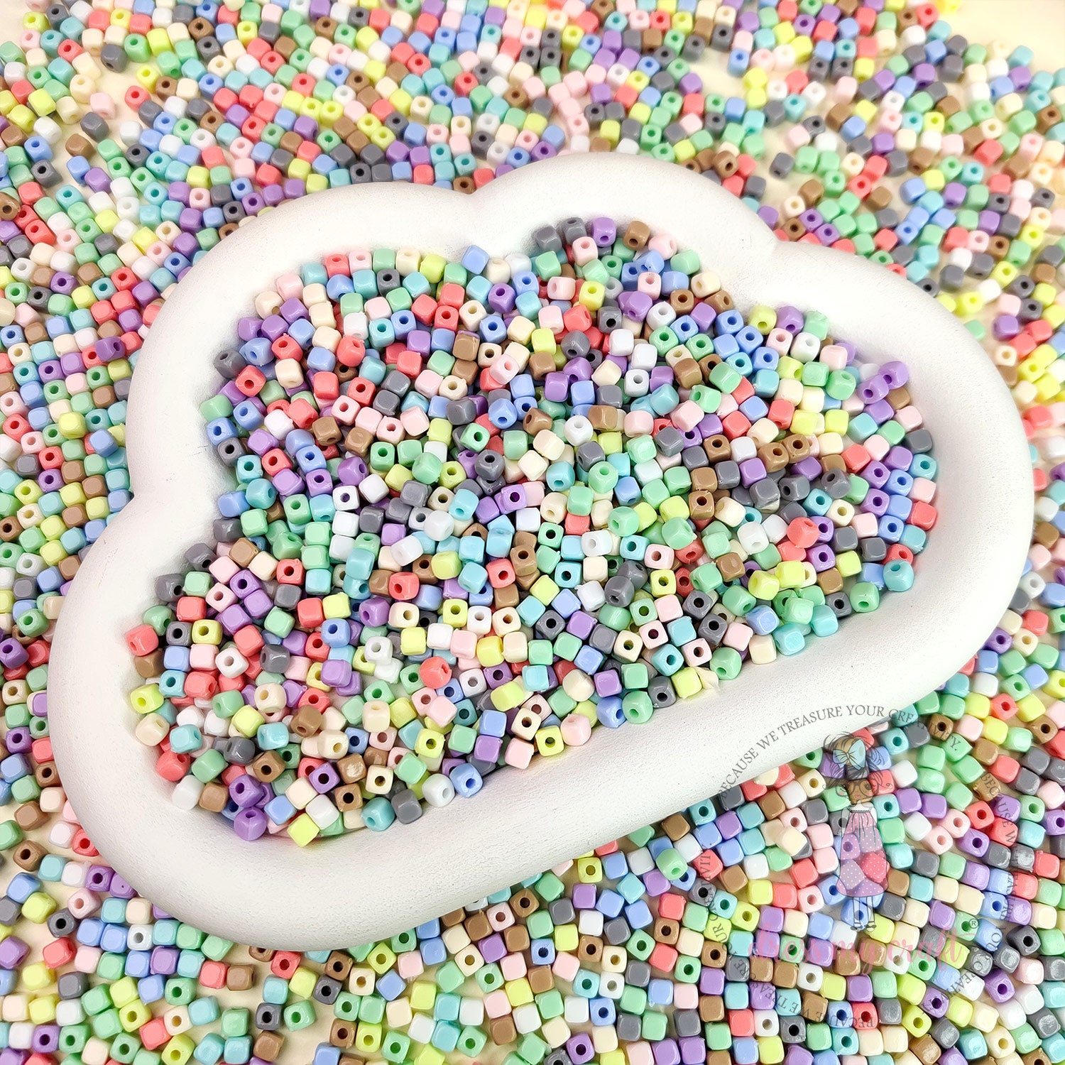 Multicolor Square Beads - Unicorn Family