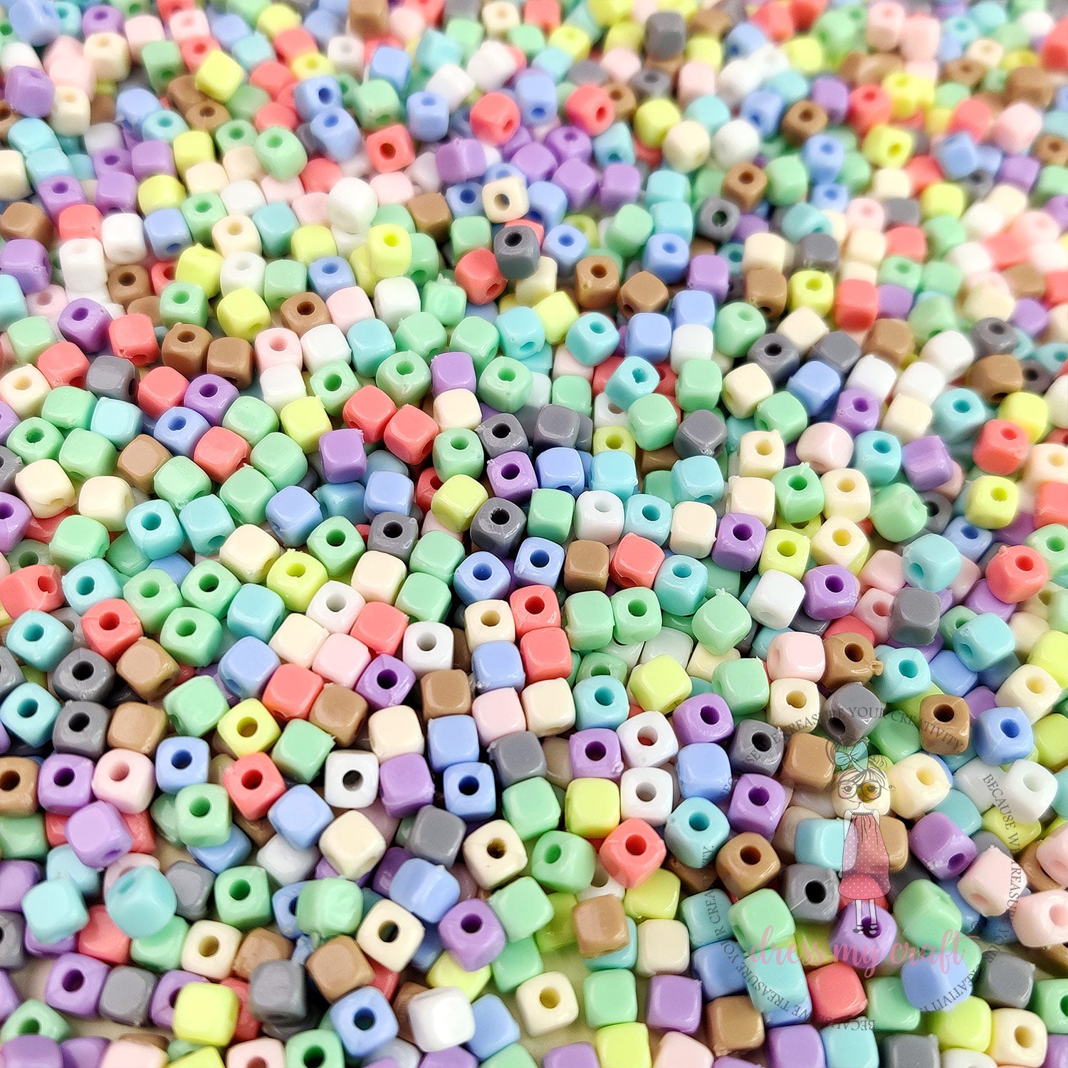 Multicolor Square Beads - Unicorn Family