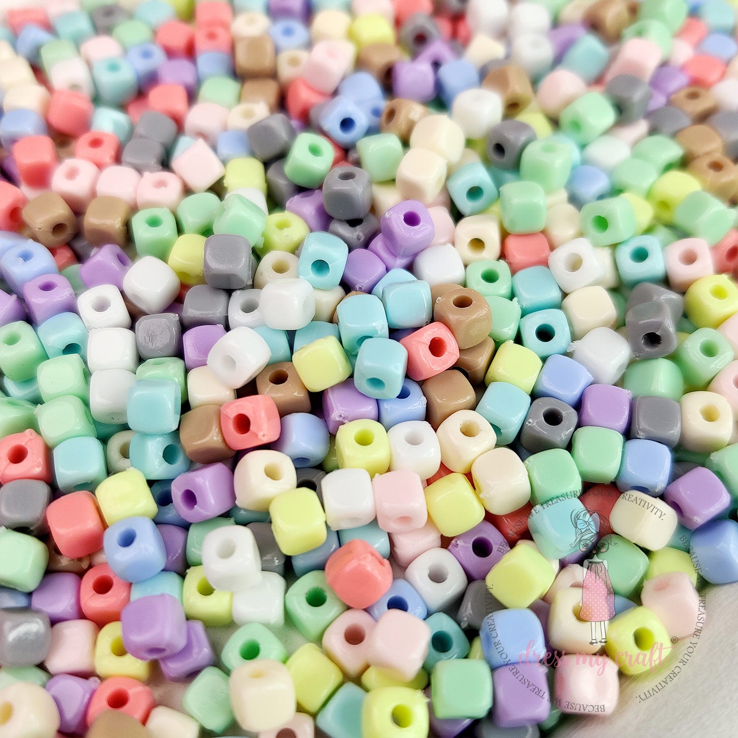 Multicolor Square Beads - Unicorn Family