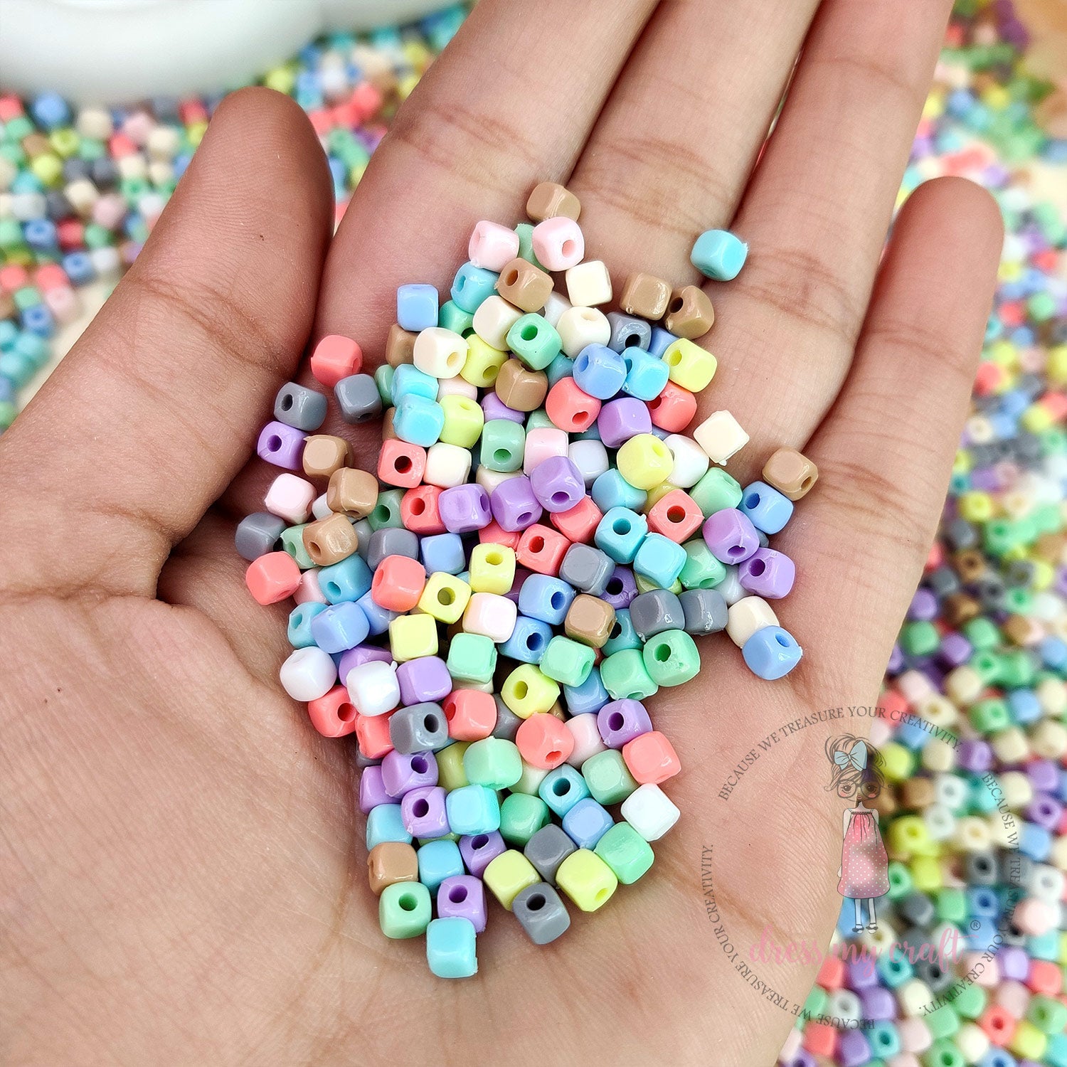 Multicolor Square Beads - Unicorn Family