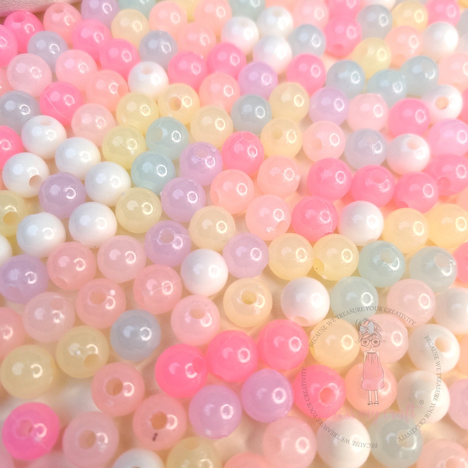 Matt Pastel Beads - 8 MM
