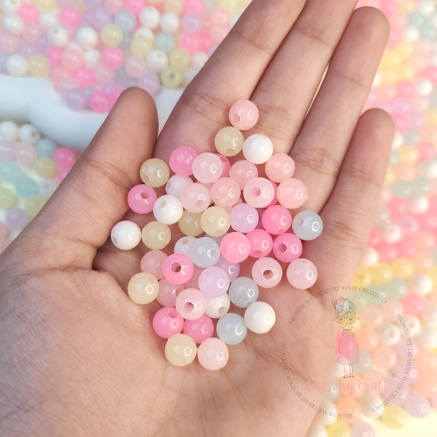 Matt Pastel Beads - 8 MM