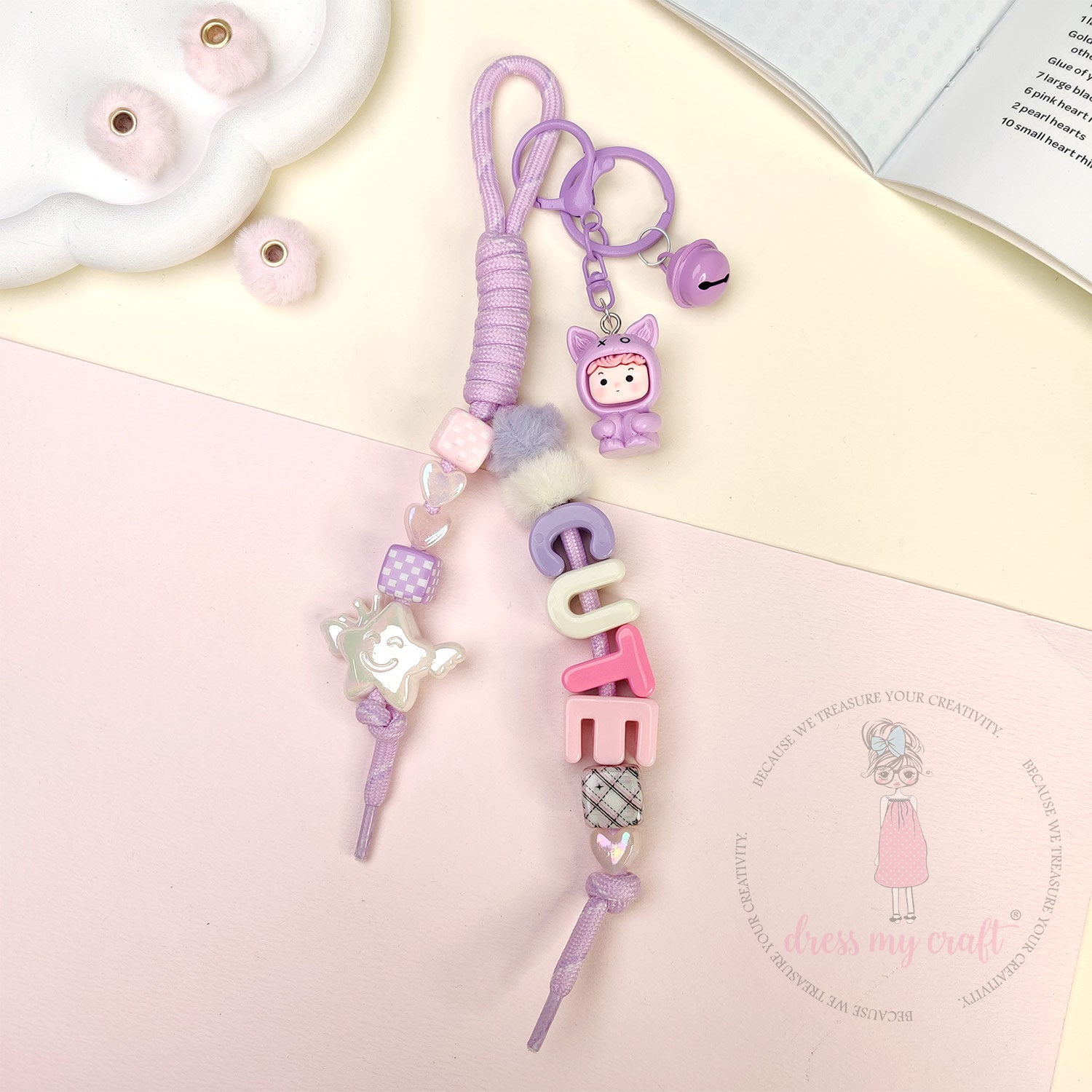 Pastel Kitty Round Bells