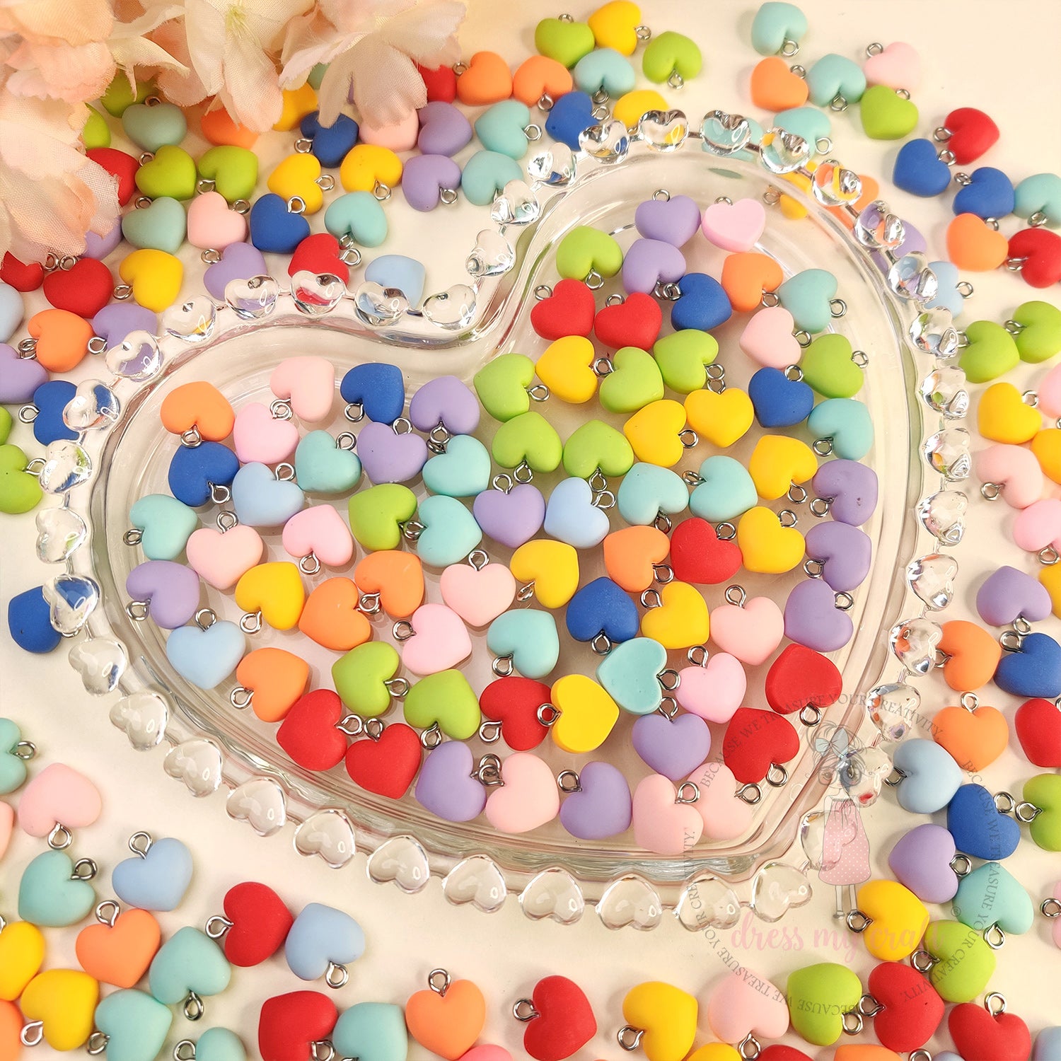 Multicolor Hanging Hearts With Loop