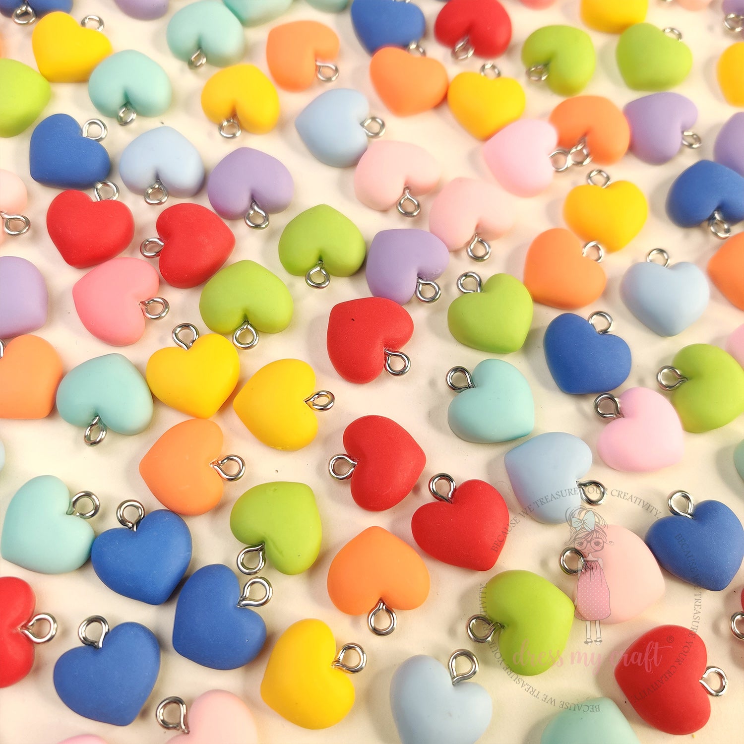 Multicolor Hanging Hearts With Loop
