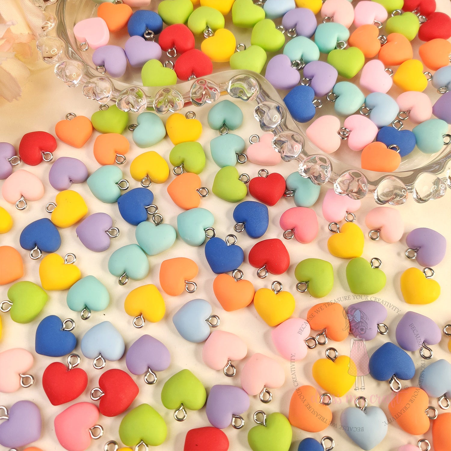 Multicolor Hanging Hearts With Loop