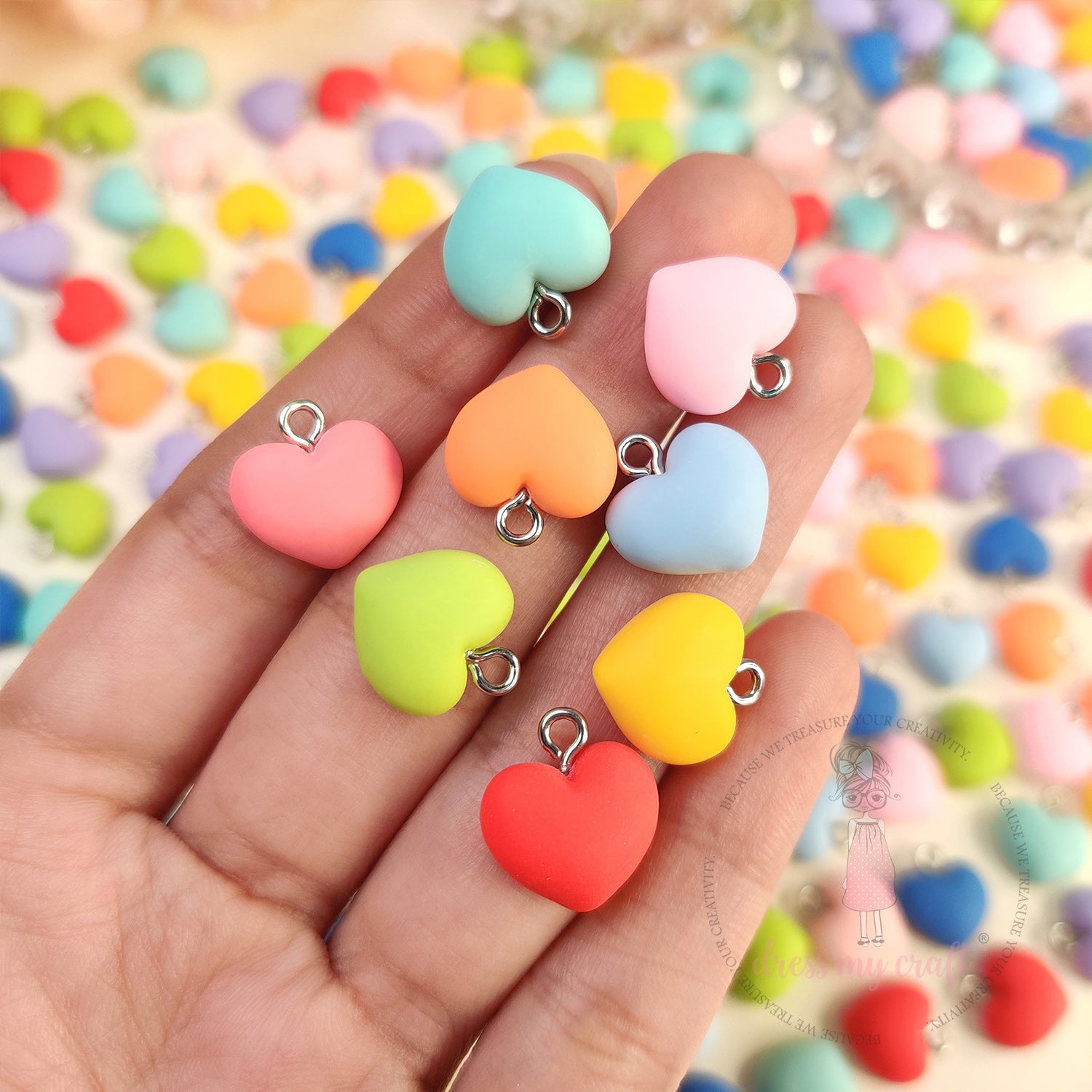 Multicolor Hanging Hearts With Loop