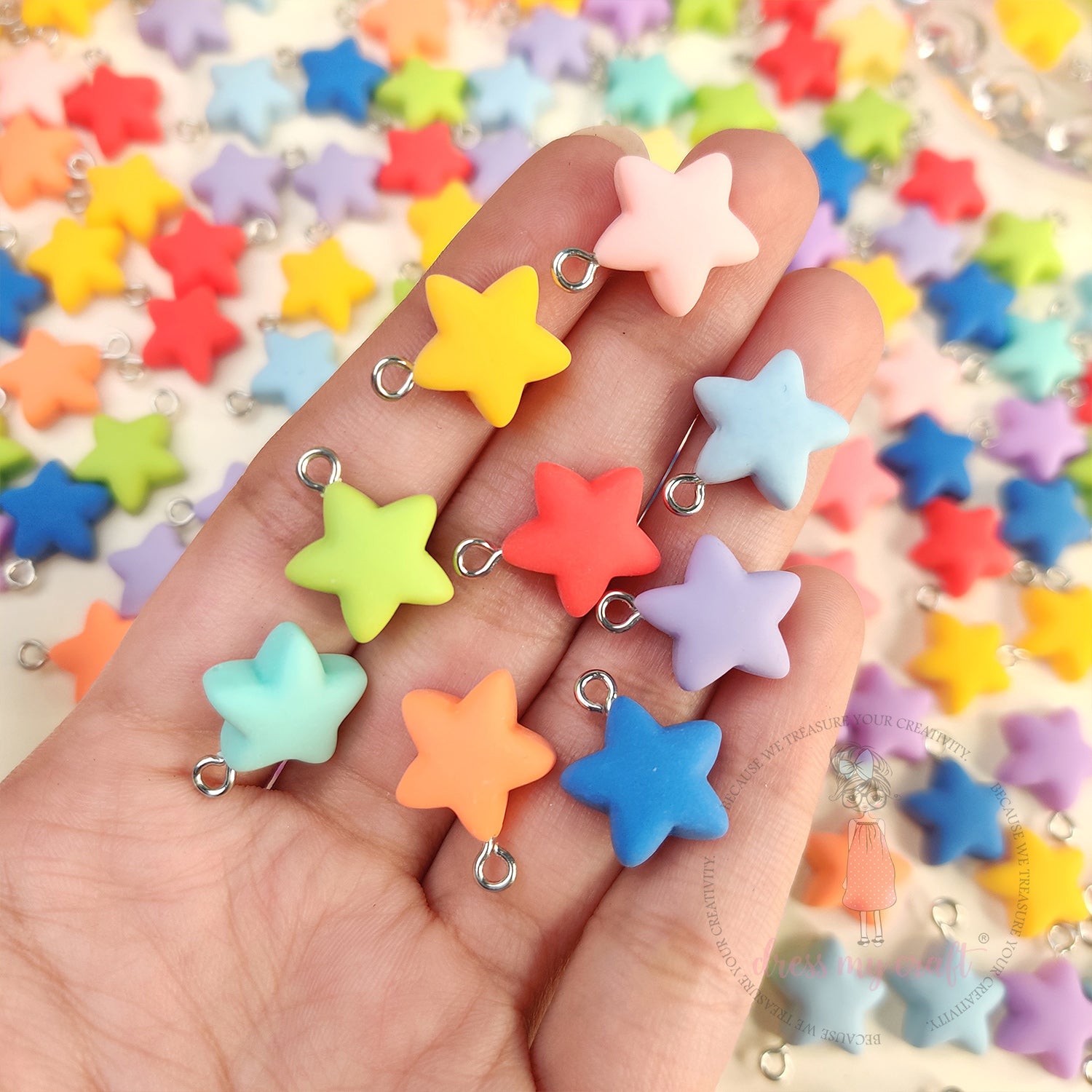 Multicolor Hanging Stars With Loop