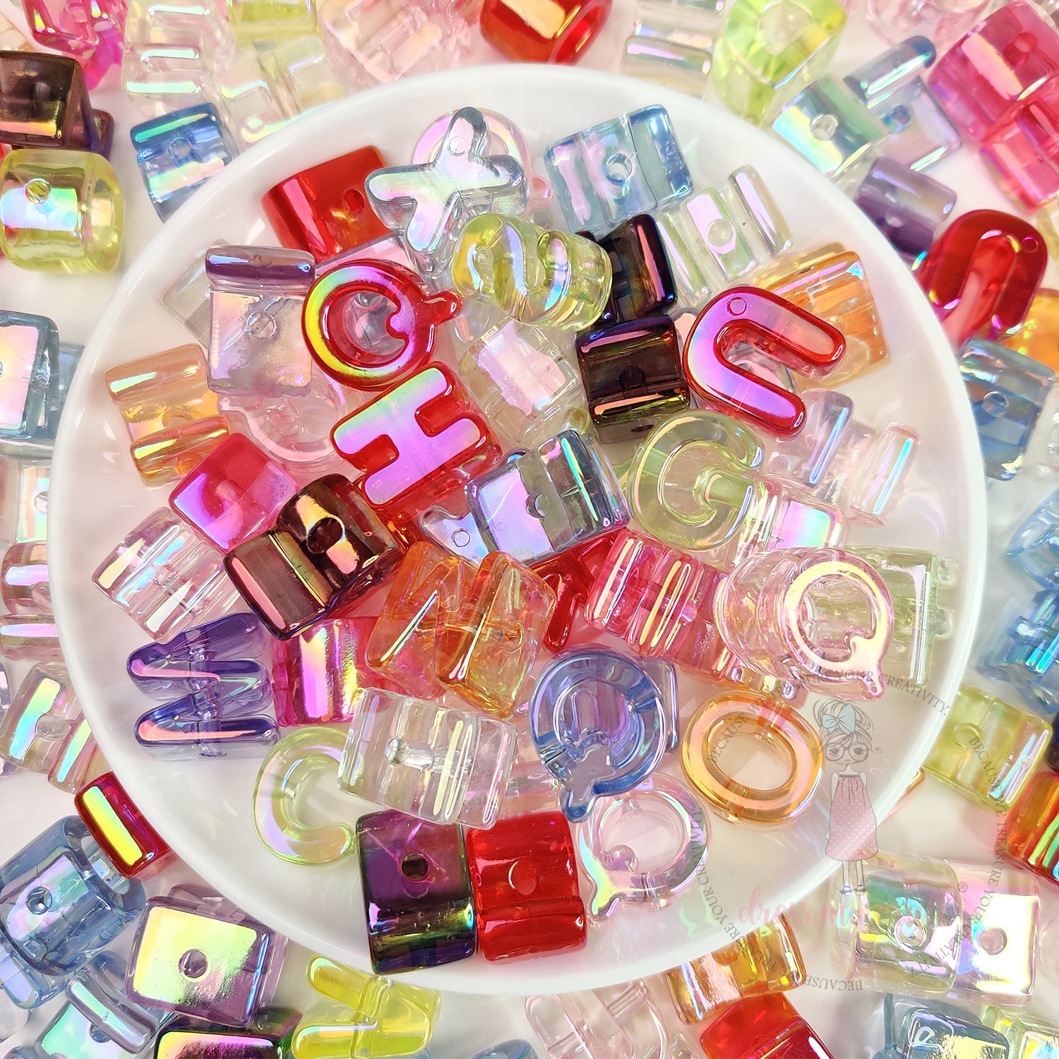 A to Z Alphabet Rainbow Glow Beads – Assorted Colors