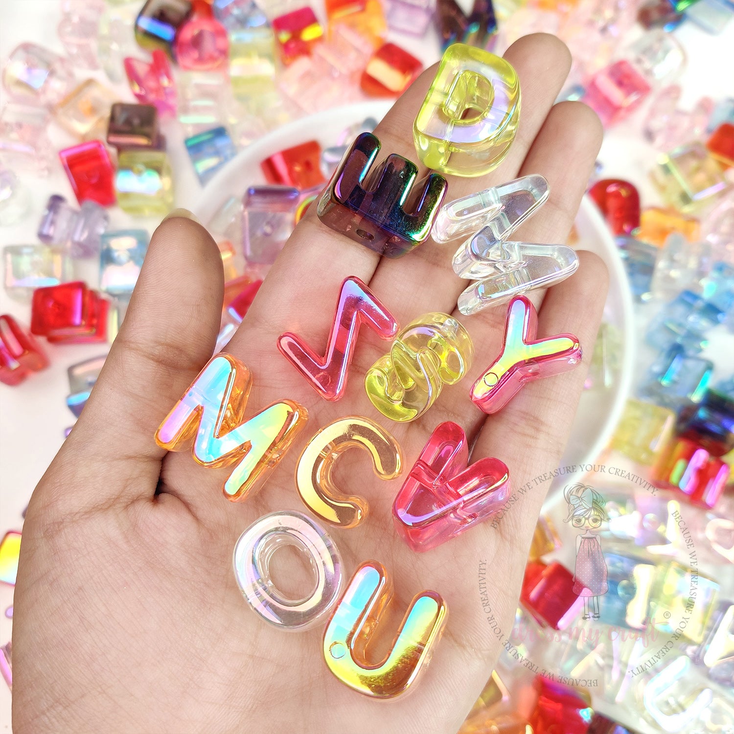 A to Z Alphabet Rainbow Glow Beads – Assorted Colors