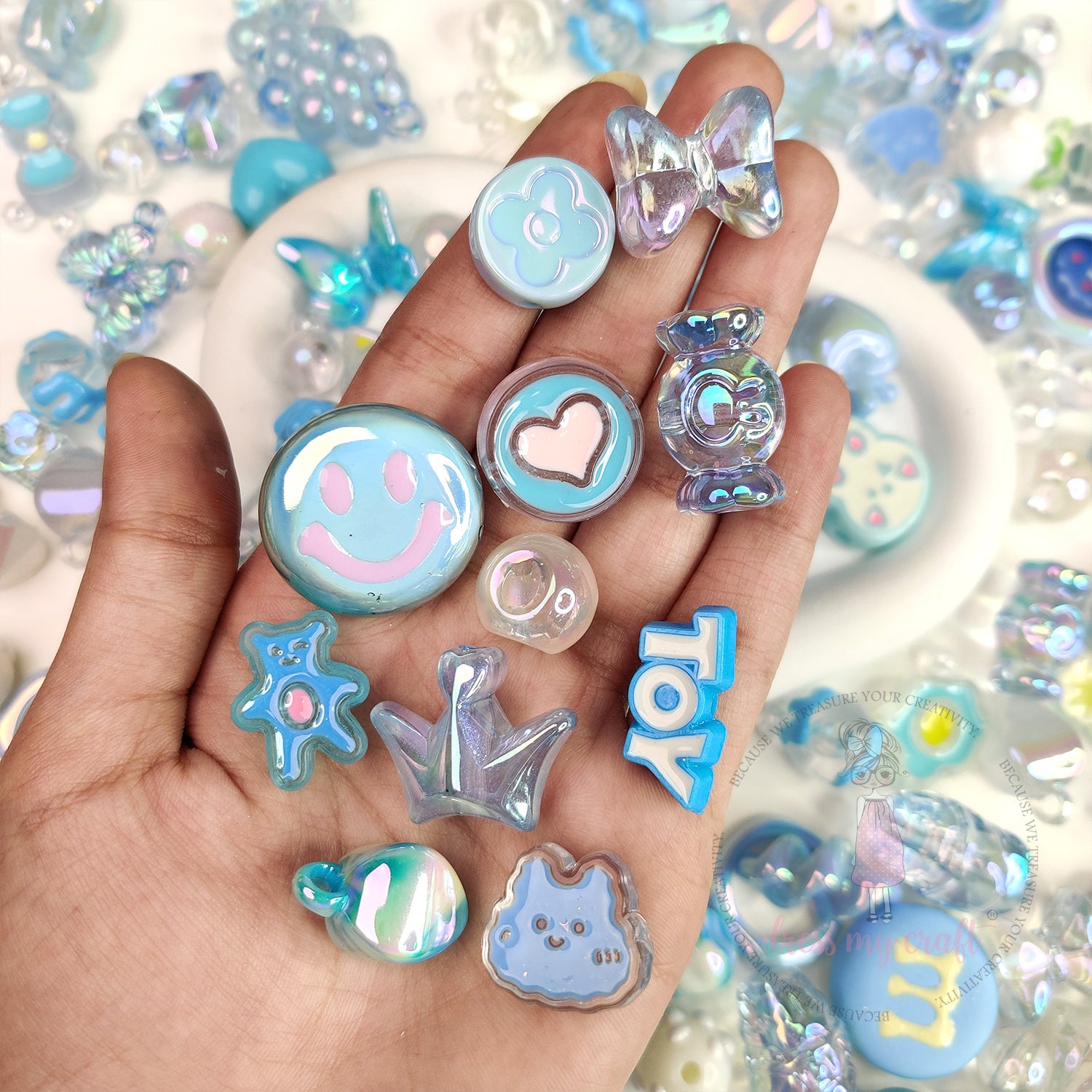 Premium Acrylic Beads - Blue Family
