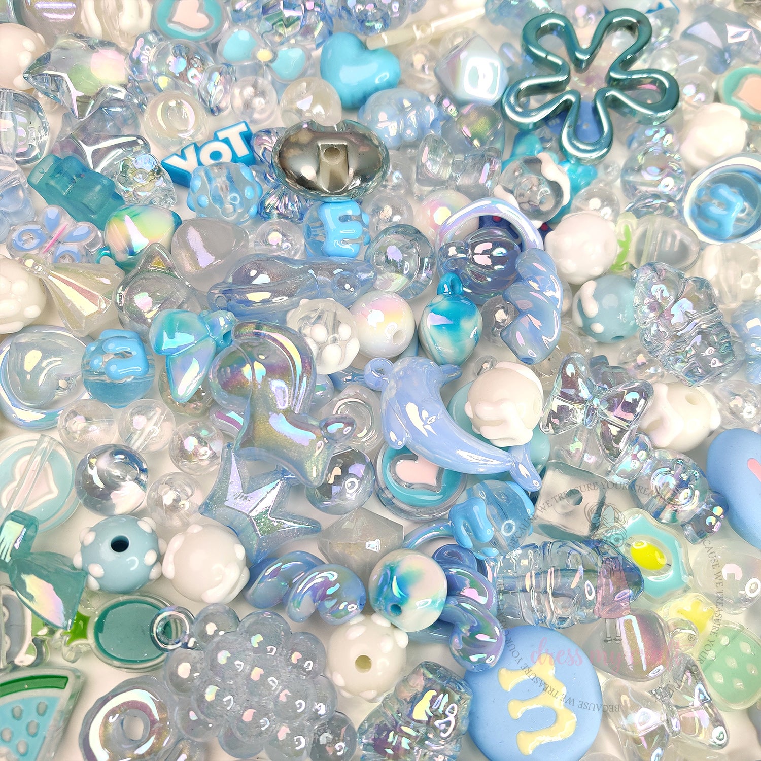 Premium Acrylic Beads - Blue Family