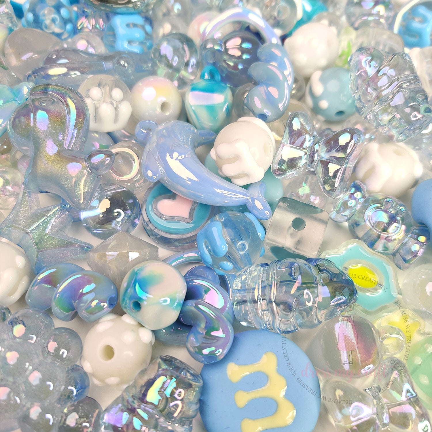 Premium Acrylic Beads - Blue Family