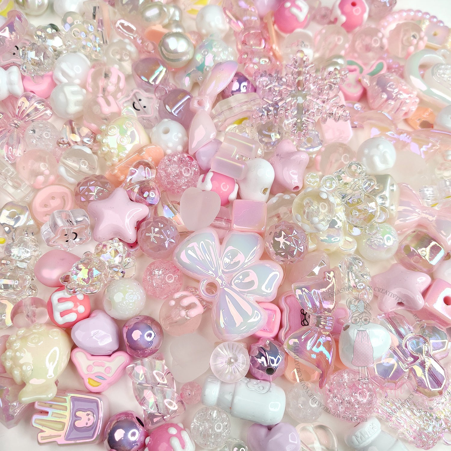 Premium Acrylic Beads - Pink Family