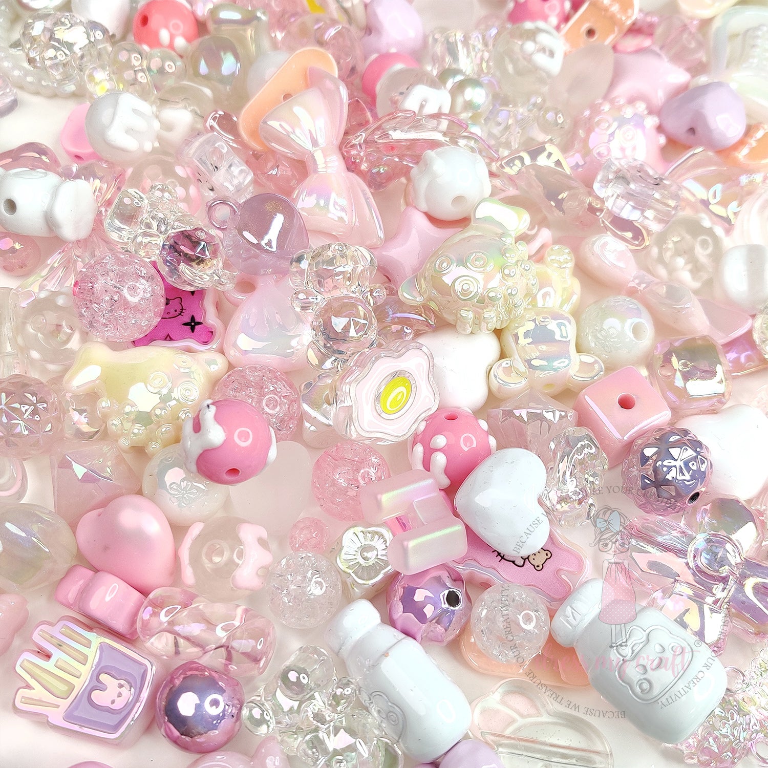 Premium Acrylic Beads - Pink Family