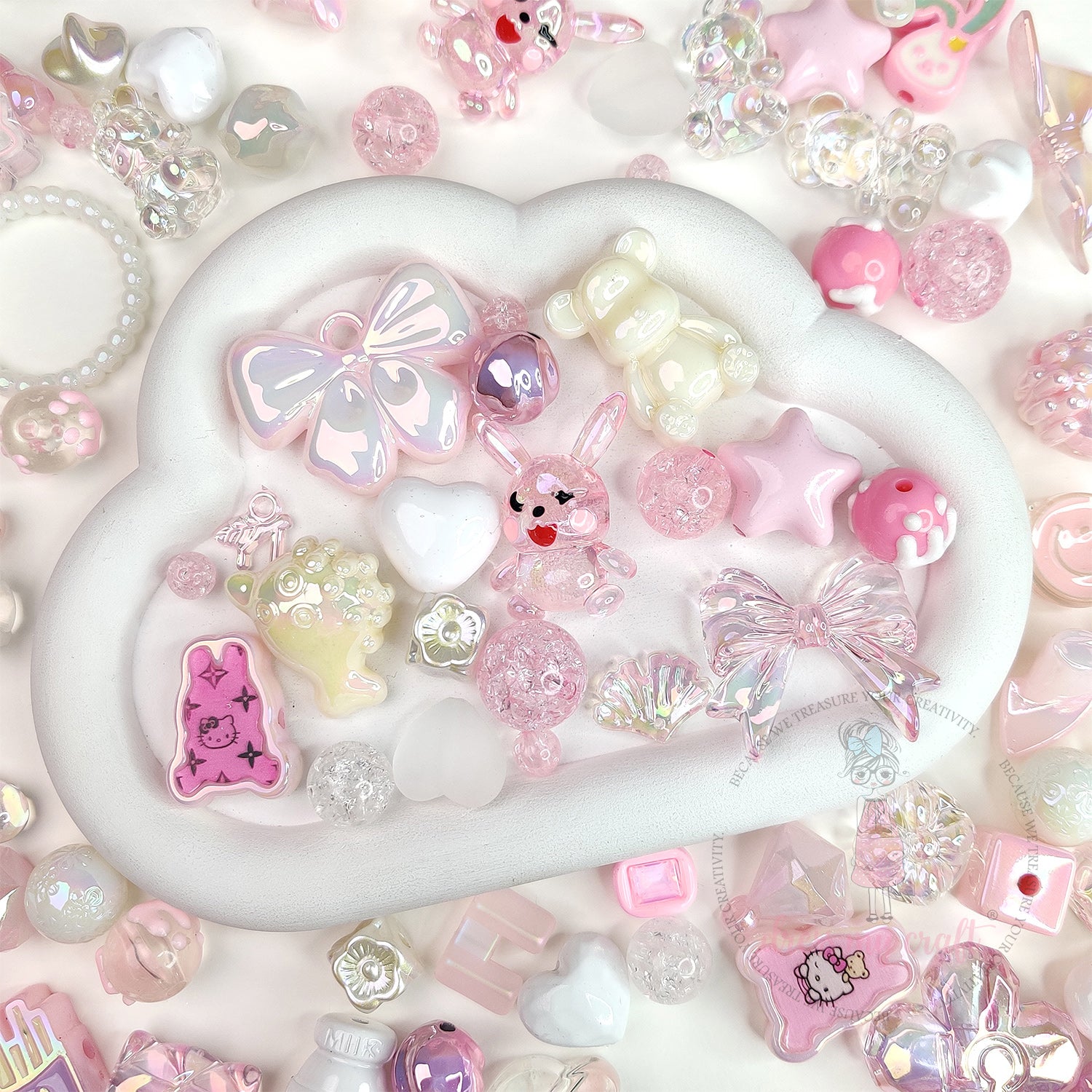 Premium Acrylic Beads - Pink Family